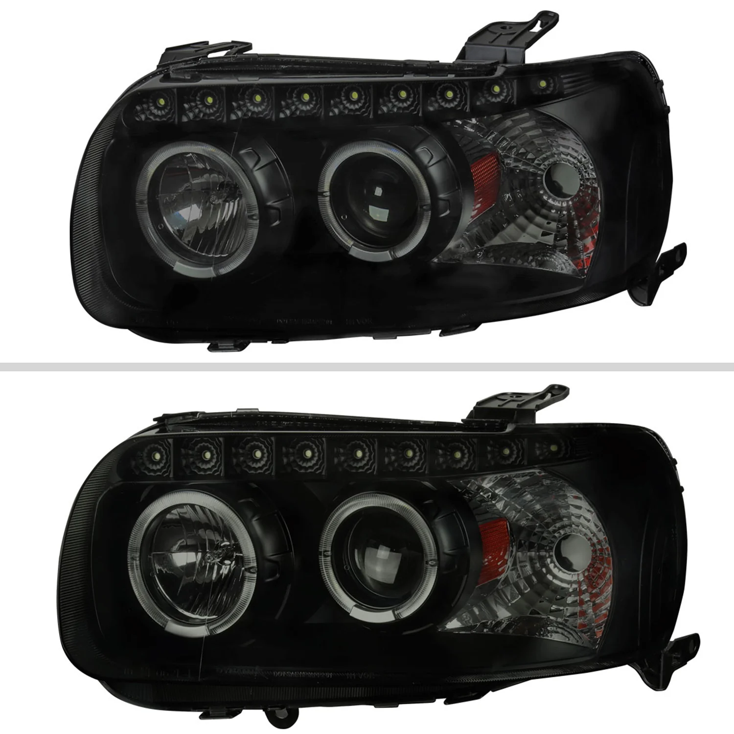 2005-2007 Ford Escape Dual Halo Projector Headlights SMD LED Light Black/Smoke - Image 2