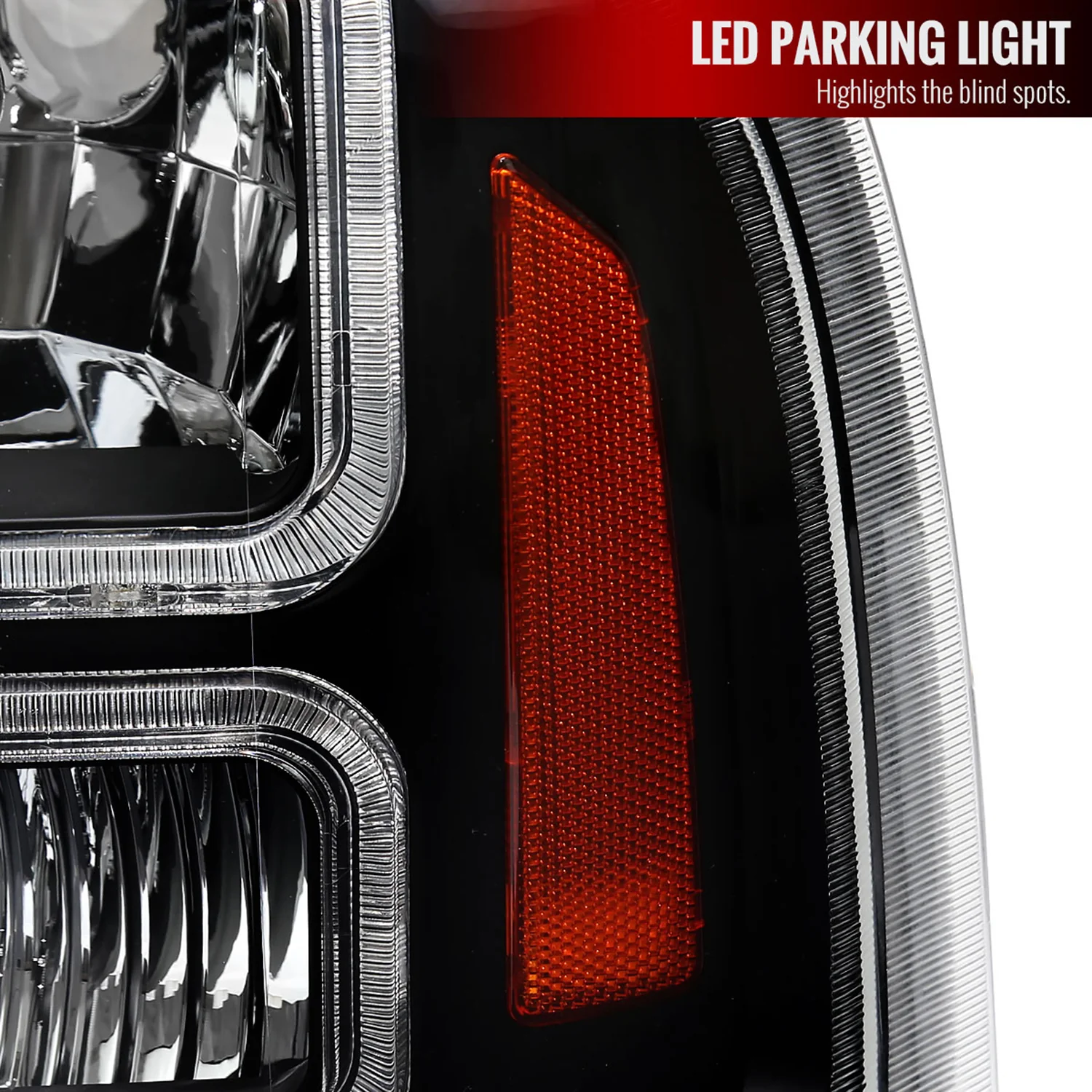 2005-2007 Ford F-250/350/450/550 Super Duty Dual LED Factory Headlights Black - Image 6