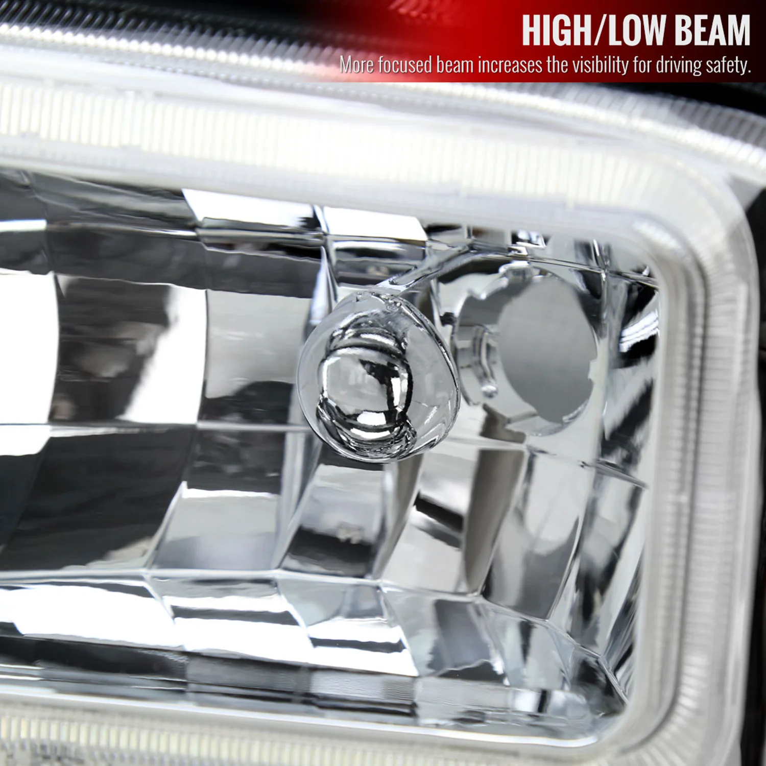 2005-2007 Ford F250/350/450 SuperDuty Dual LED C-Bar Factory Headlights Chrome - Image 3