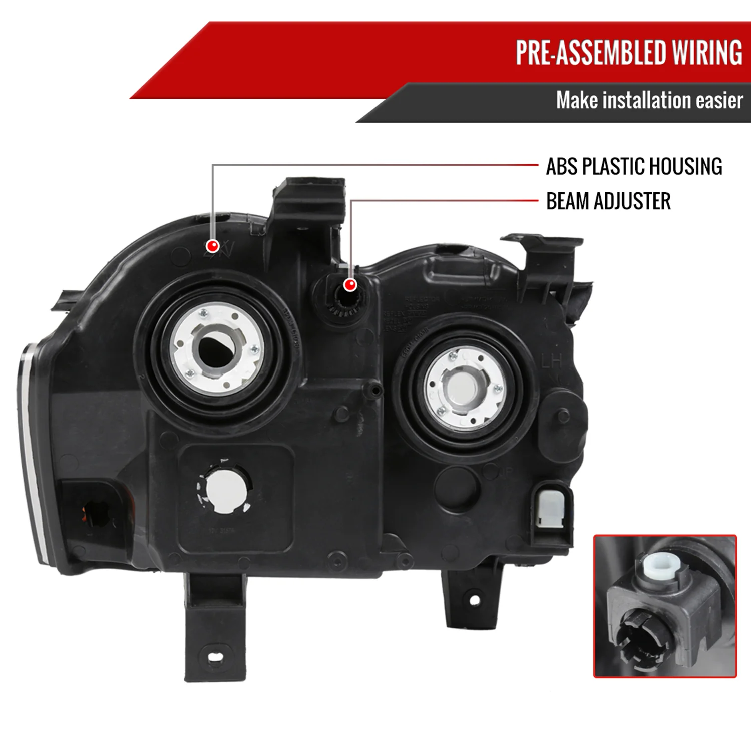 2005-2007 Jeep Grand Cherokee Factory Style Headlights Chrome/Smoke Lens - Image 6
