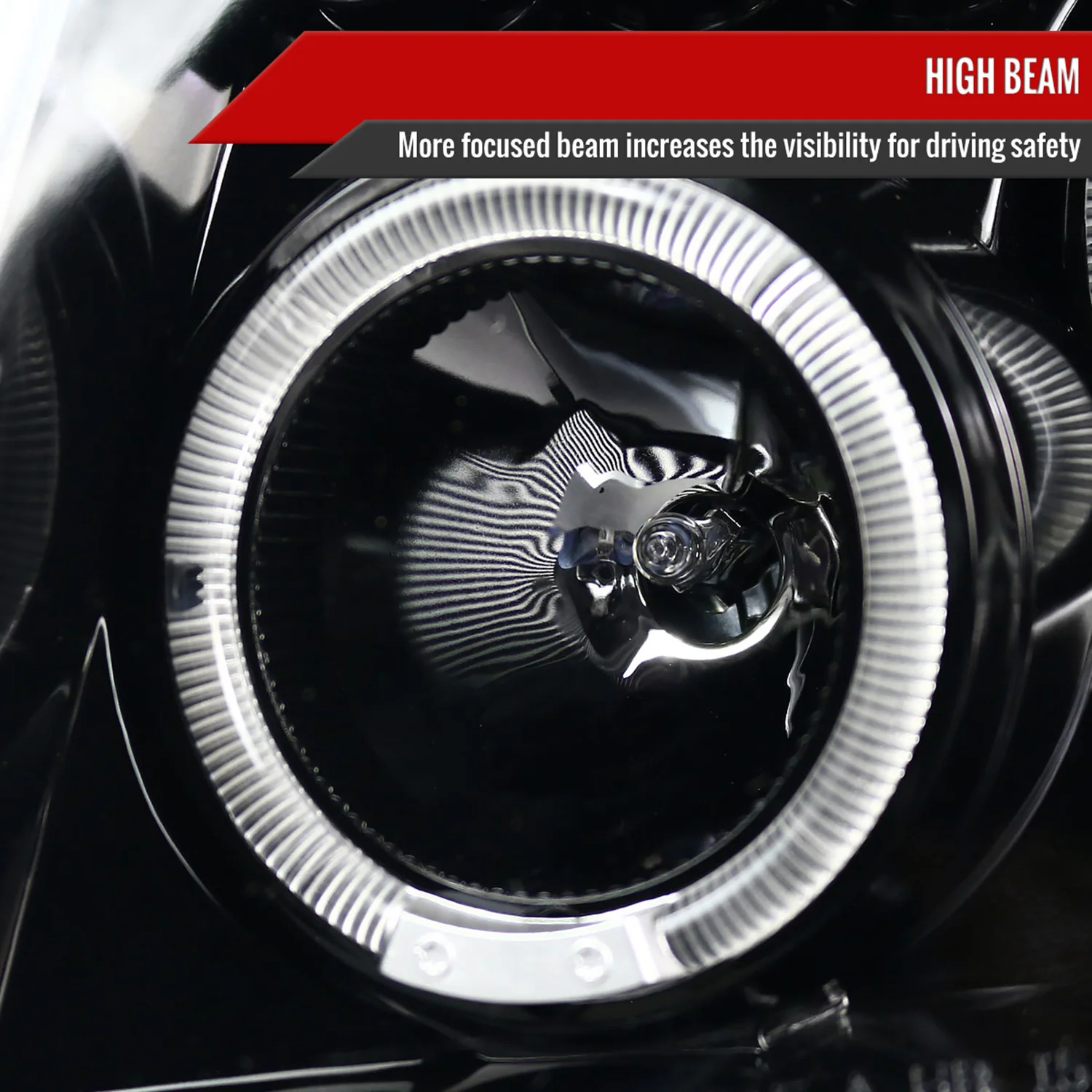 2005-2007 Nissan Pathfinder/ 05-2008 Frontier Dual Halo Headlights Jet Black - Image 4