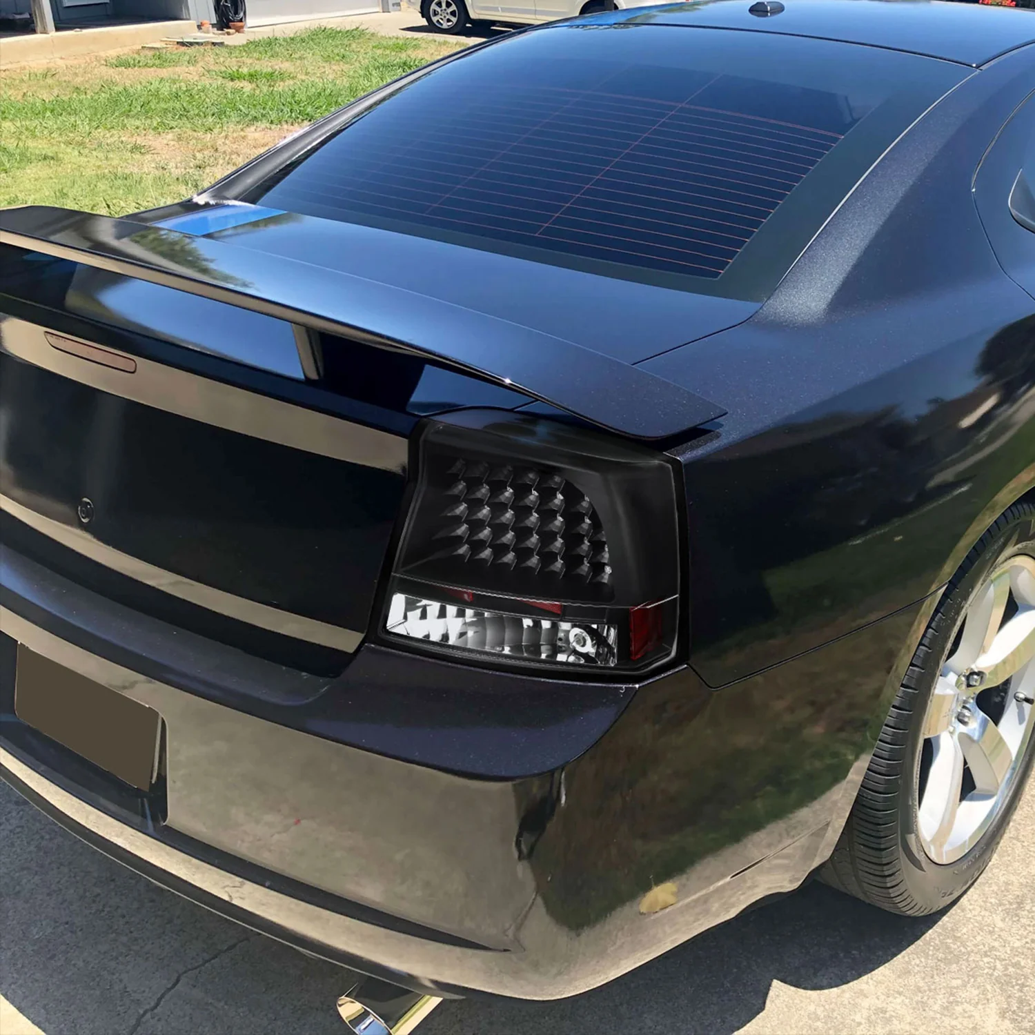 2005-2008 Dodge Charger LED Tail Lights Matte Black Housing/Clear Lens - Image 10