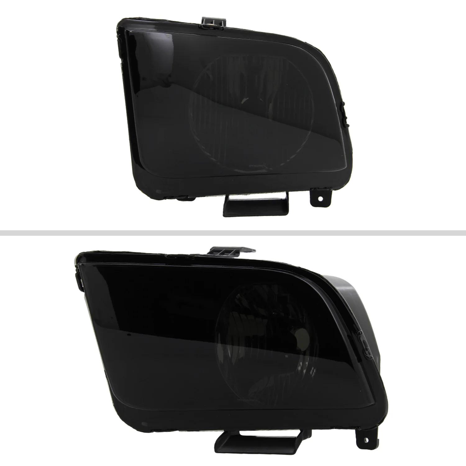 2005-2009 Ford Mustang Factory Style Headlights Black Housing/Smoke Lens - Image 2