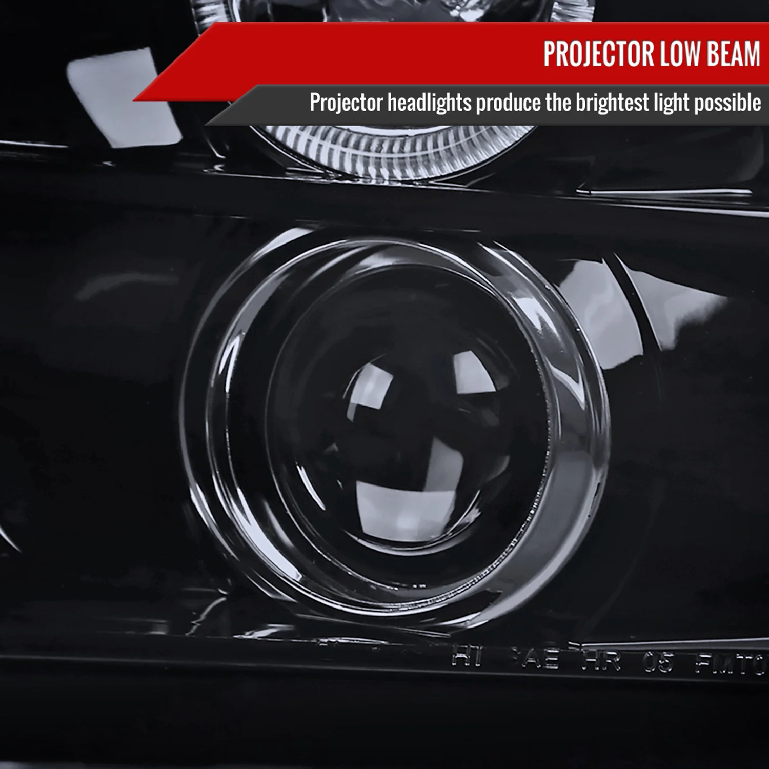 2005-2009 Ford Mustang Halo Projector Headlights LED Light Strip Black/Smoke - Image 3
