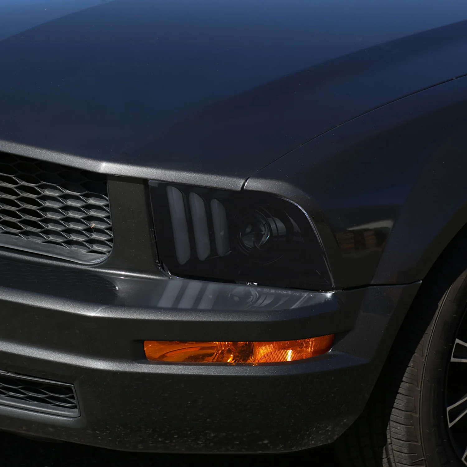 2005-2009 Ford Mustang LED Bar Projector Headlights Chrome/Smoke Lens - Image 10