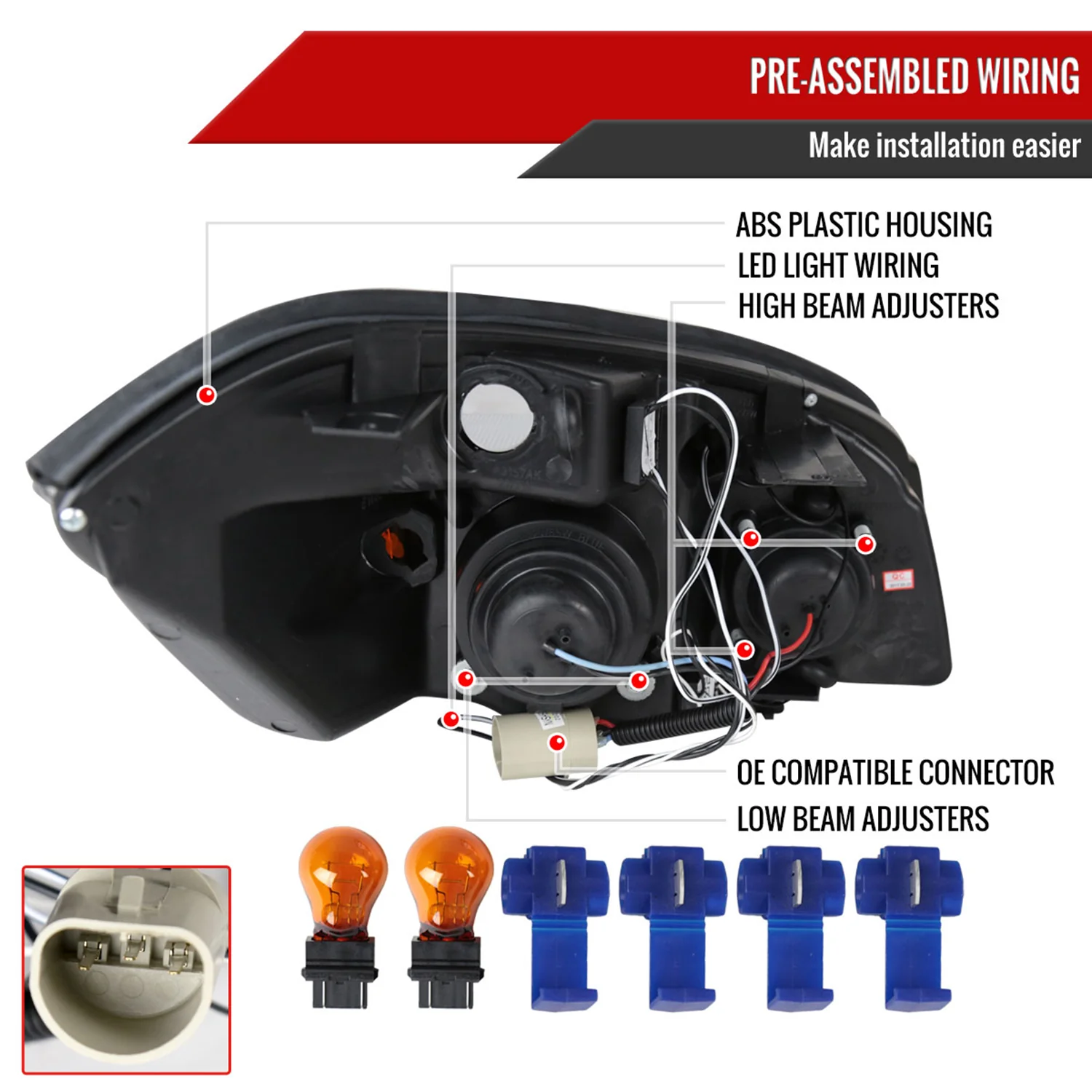 2005-2010 Chevy Cobalt Pontiac G5/Pursuit Dual Halo Projector Headlights Smoke - Image 7