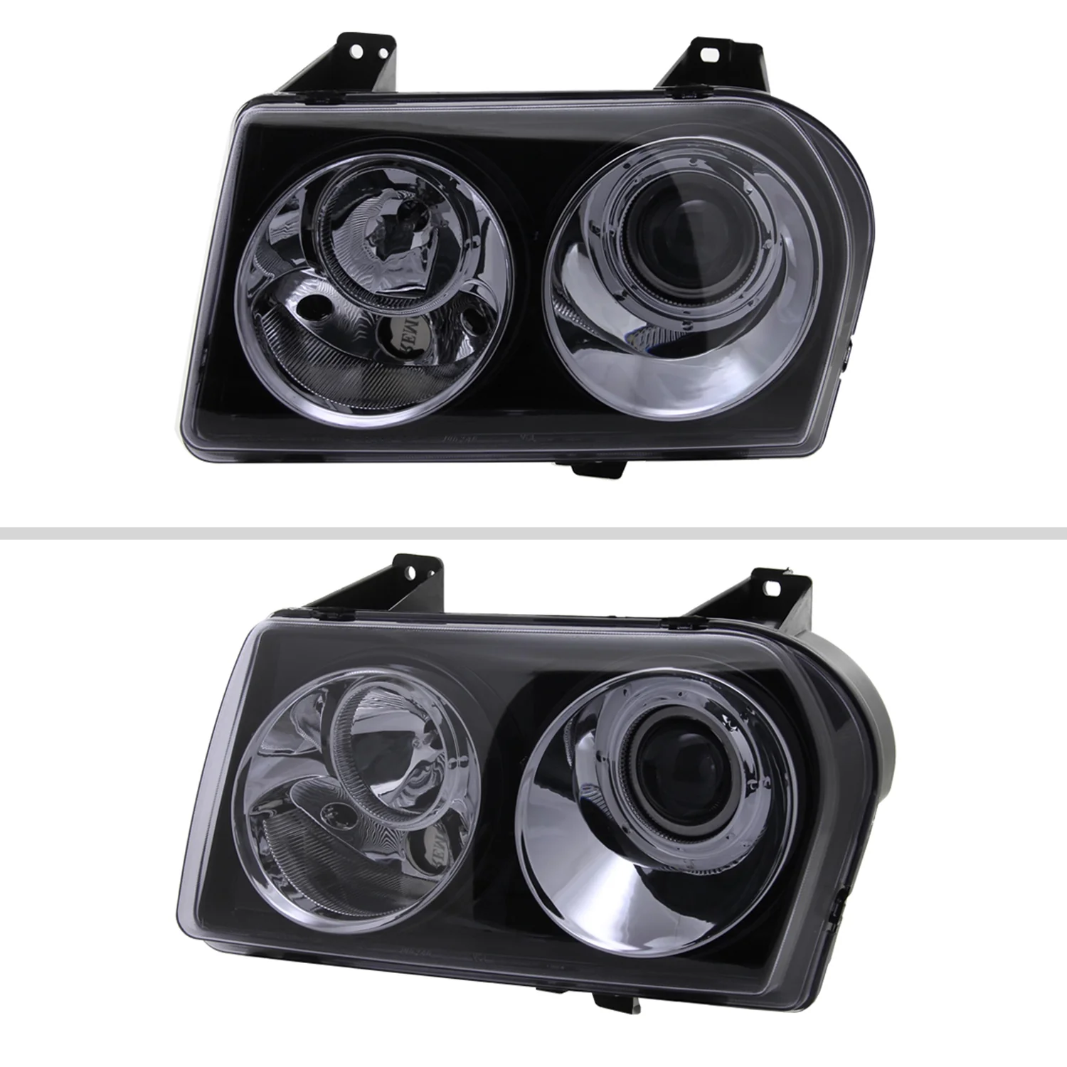 2005-2010 Chrysler 300 Base/LX/Touring Projector Headlights Glossy Black/Smoke - Image 2