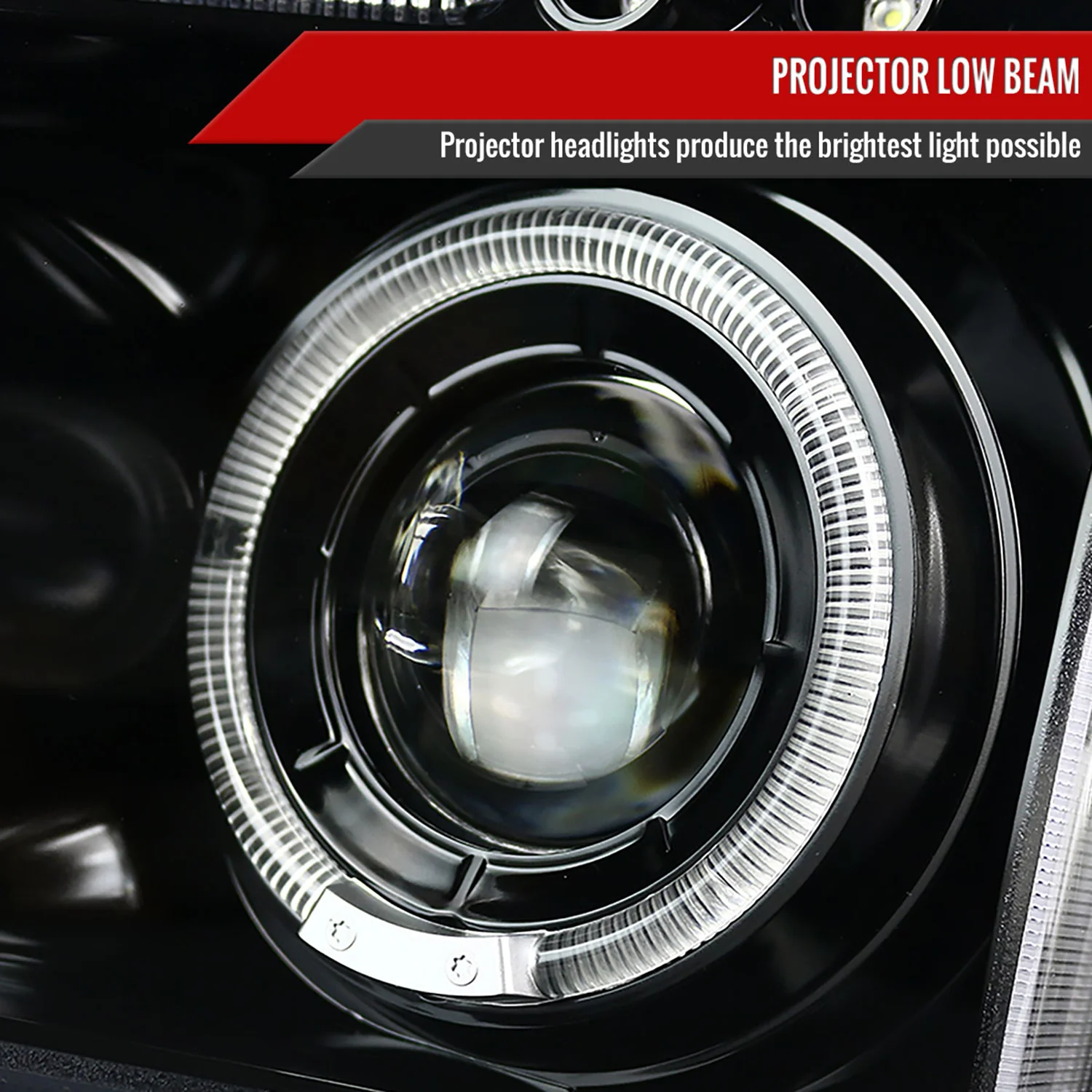 2005-2010 Dodge Charger Dual Halo Projector Headlights Jet Black/Clear Lens - Image 3