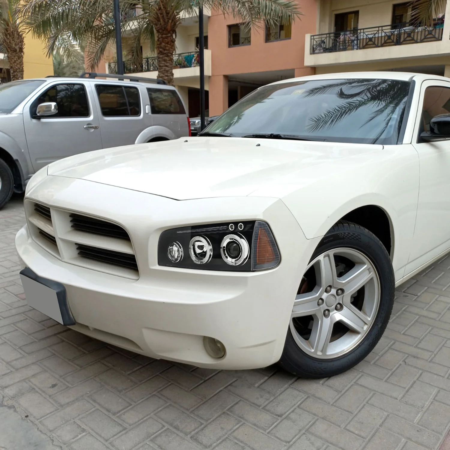 2005-2010 Dodge Charger Dual Halo Projector Headlights Matte Black/Clear Lens - Image 10