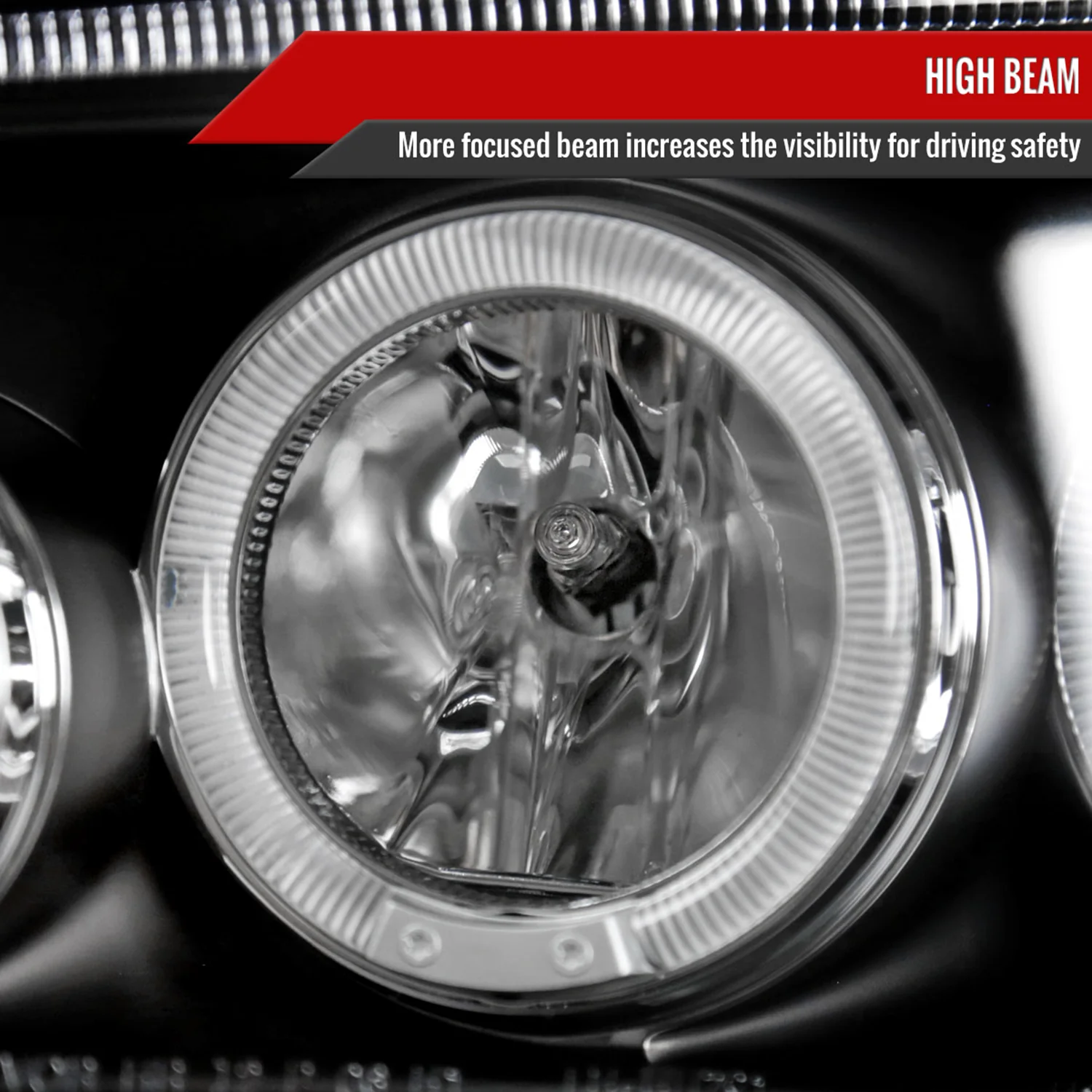2005-2010 Dodge Charger Dual Halo Projector Headlights Matte Black/Clear Lens - Image 4
