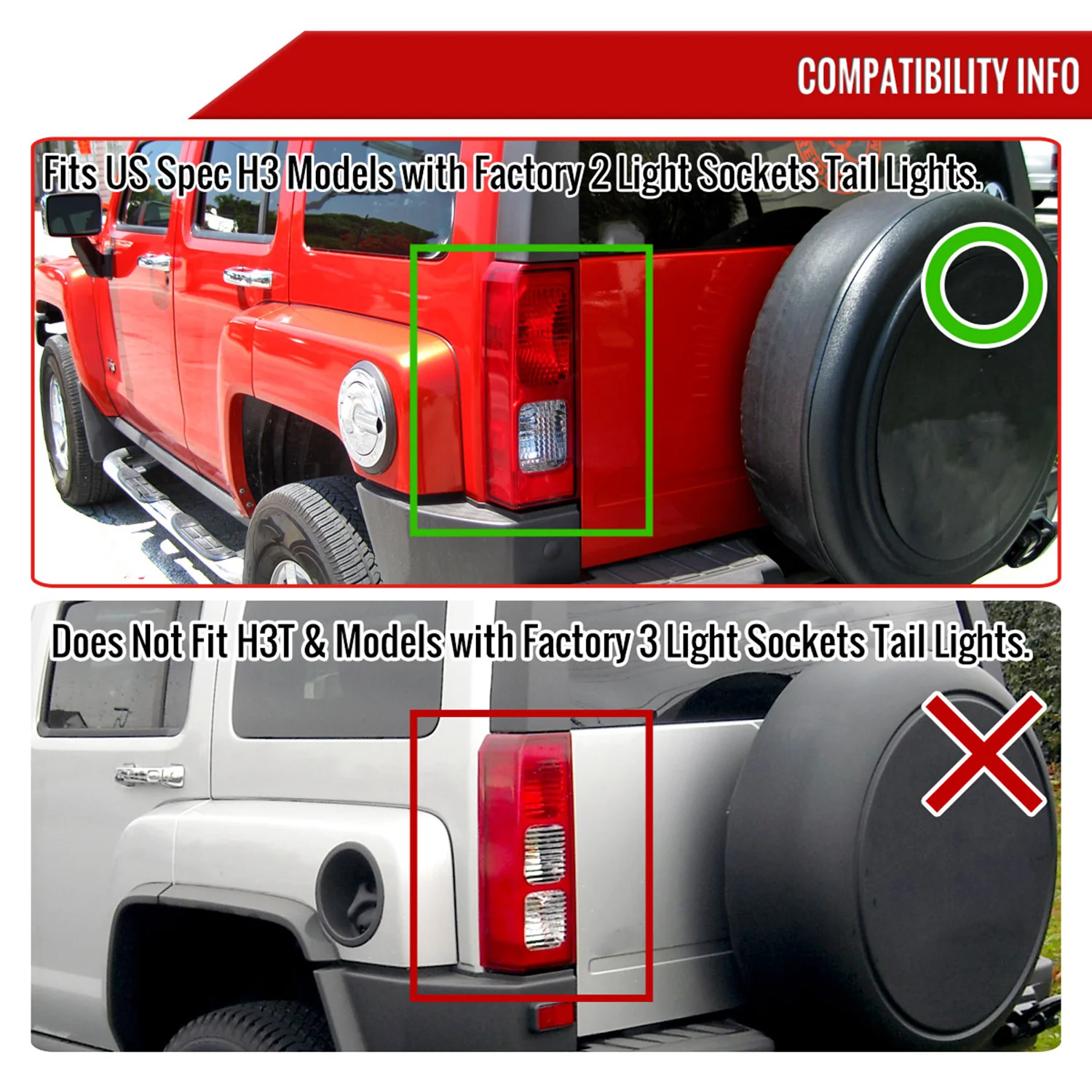 2005-2010 Hummer H3 LED Tail Lights Chrome Housing/Smoke Lens - Image 6
