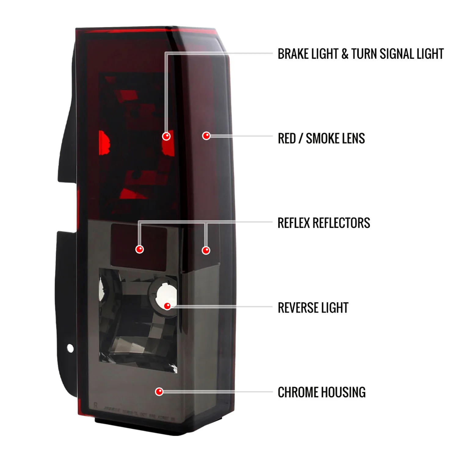 2005-2010 Hummer H3 Tail Lights Chrome Housing/Red Smoke Lens - Image 8
