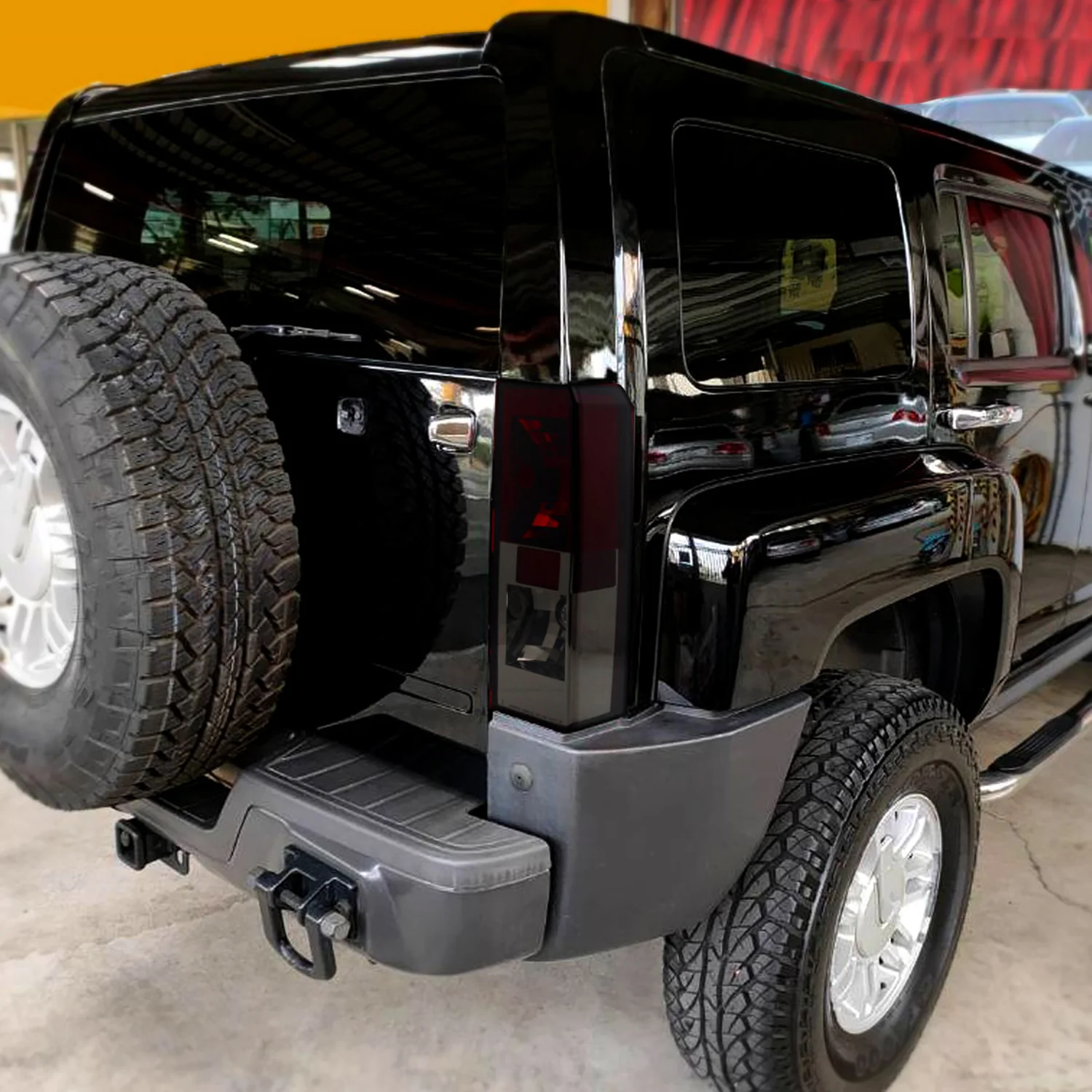 2005-2010 Hummer H3 Tail Lights Chrome Housing/Red Smoke Lens - Image 9