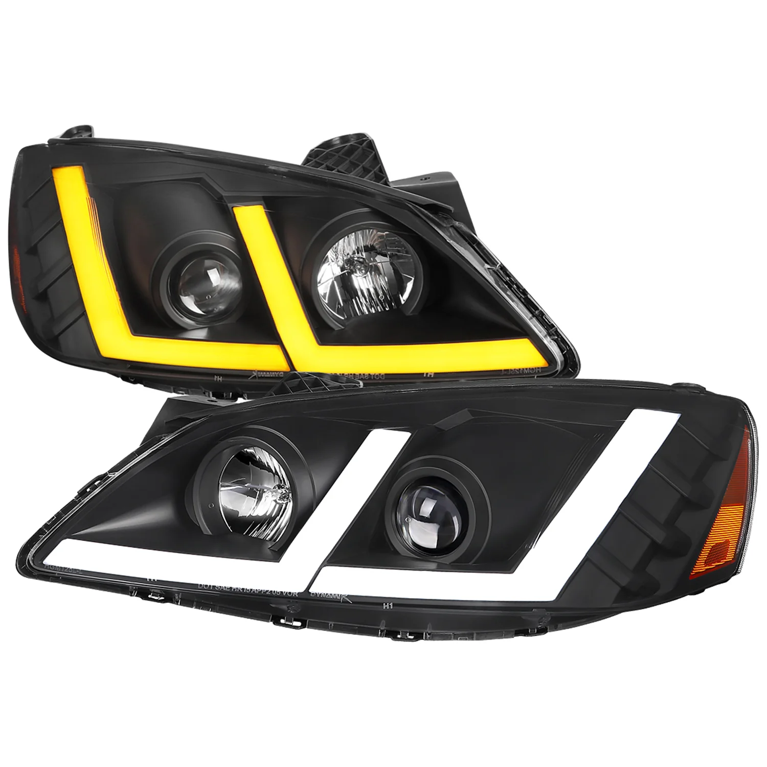 2005-2010 Pontiac G6 Projector Factory Headlight LED Bar Turn Signal Black