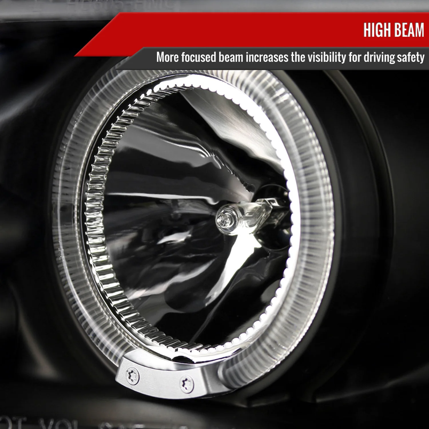 2005-2010 Scion tC Dual Halo Projector Headlights Matte Black/Clear Lens - Image 4
