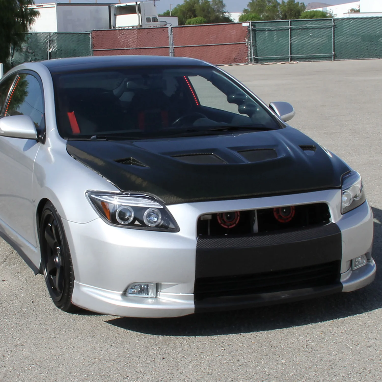 2005-2010 Scion tC Dual Halo Projector Headlights Matte Black/Clear Lens - Image 9