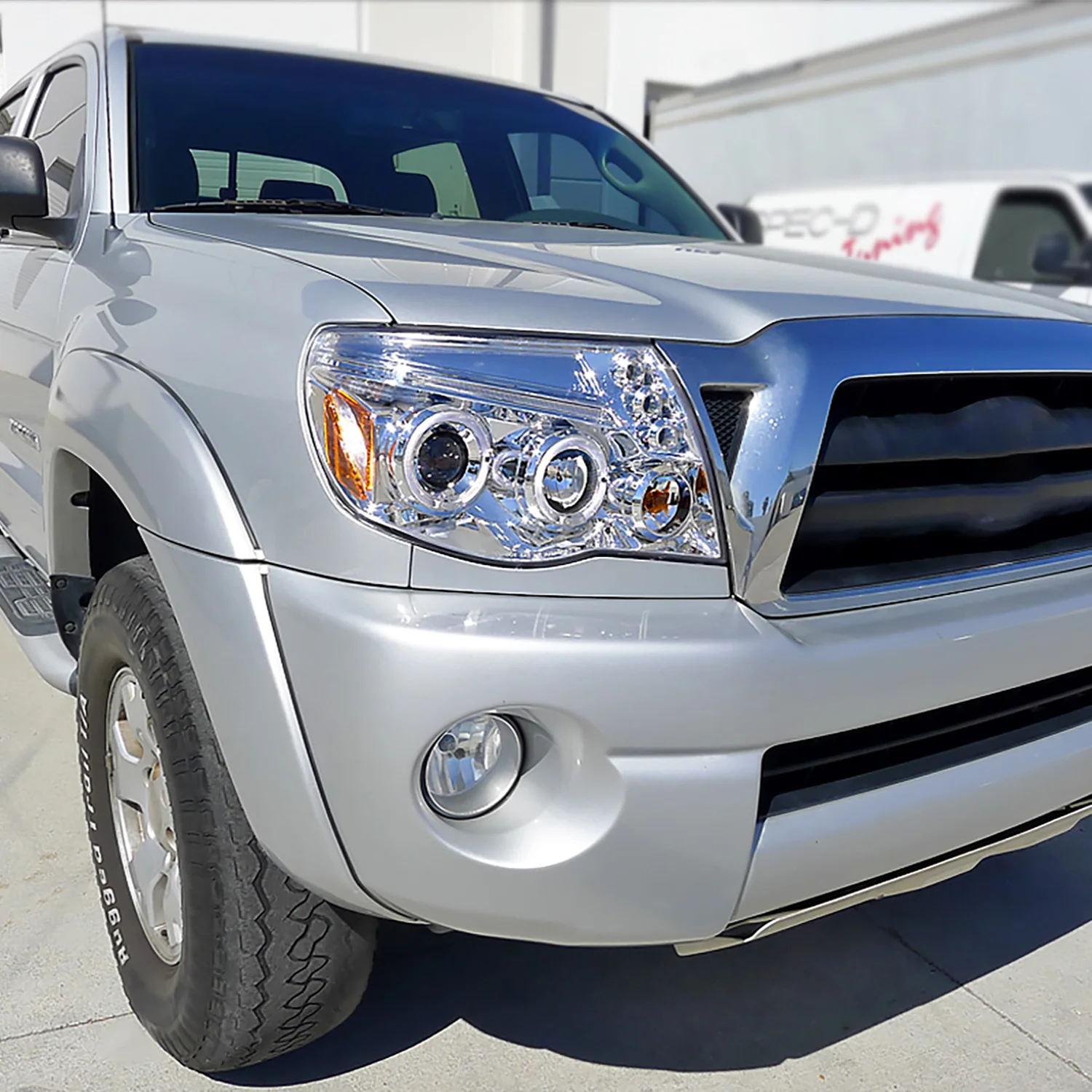 2005-2011 Toyota Tacoma Dual Halo Projector Headlights Chrome/Clear Lens - Image 10