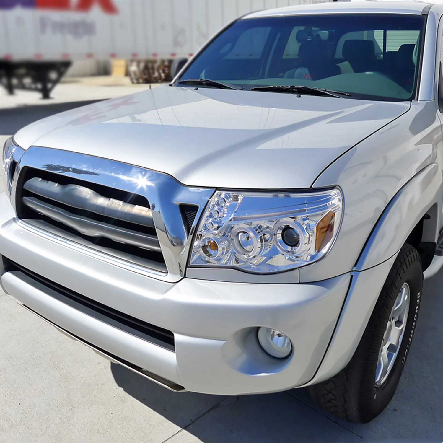 2005-2011 Toyota Tacoma Dual Halo Projector Headlights Chrome/Clear Lens - Image 9