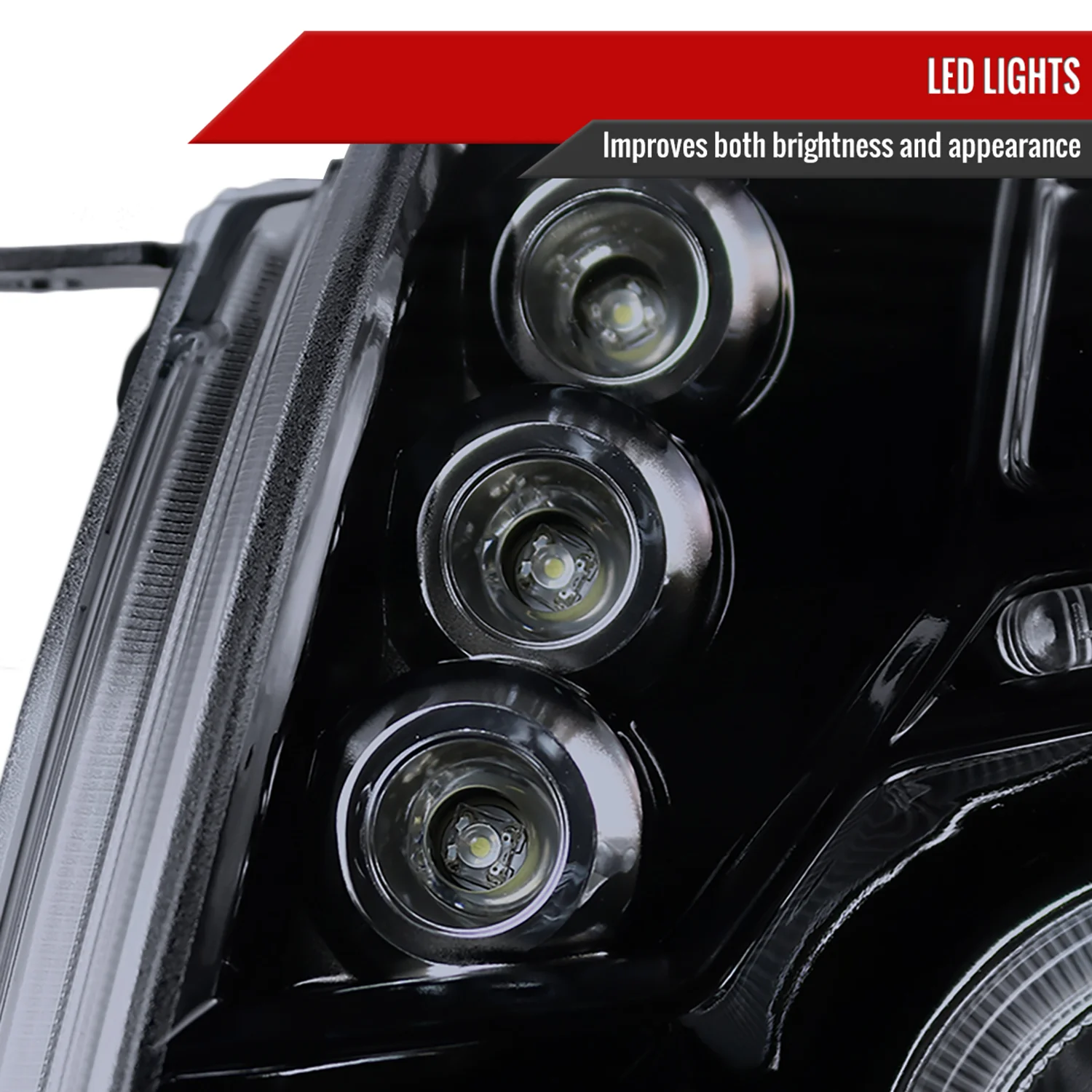 2005-2011 Toyota Tacoma Dual Halo Projector Headlights Glossy Black/Smoke Lens - Image 6
