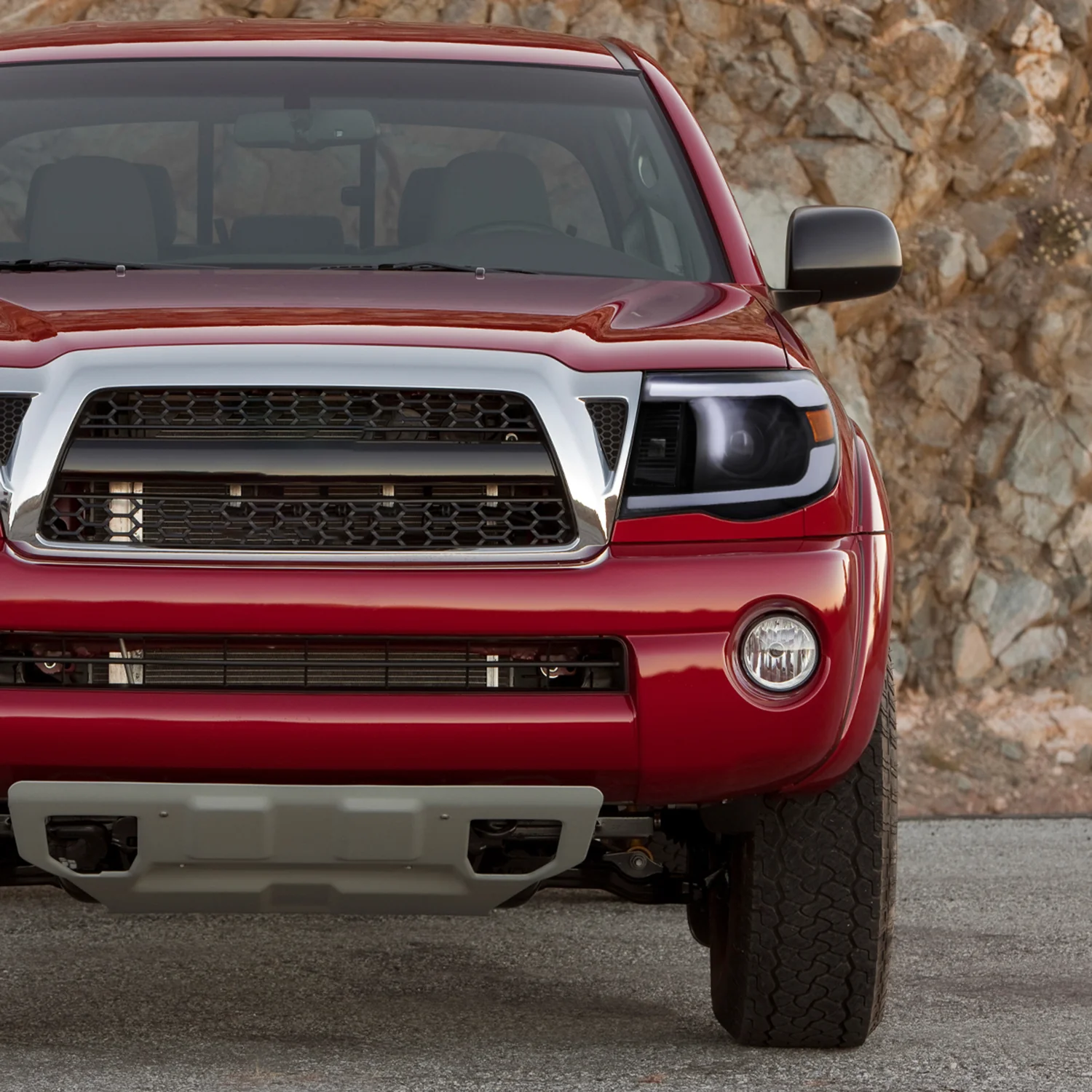 2005-2011 Toyota Tacoma LED Bar Projector Headlights Matte Black/Clear Lens - Image 10