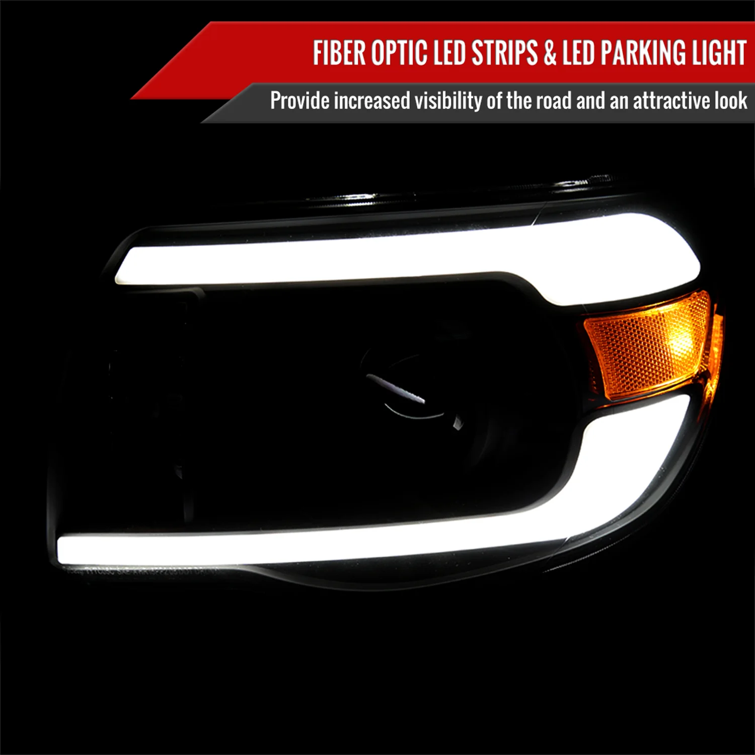 2005-2011 Toyota Tacoma LED Bar Projector Headlights Matte Black/Clear Lens - Image 2