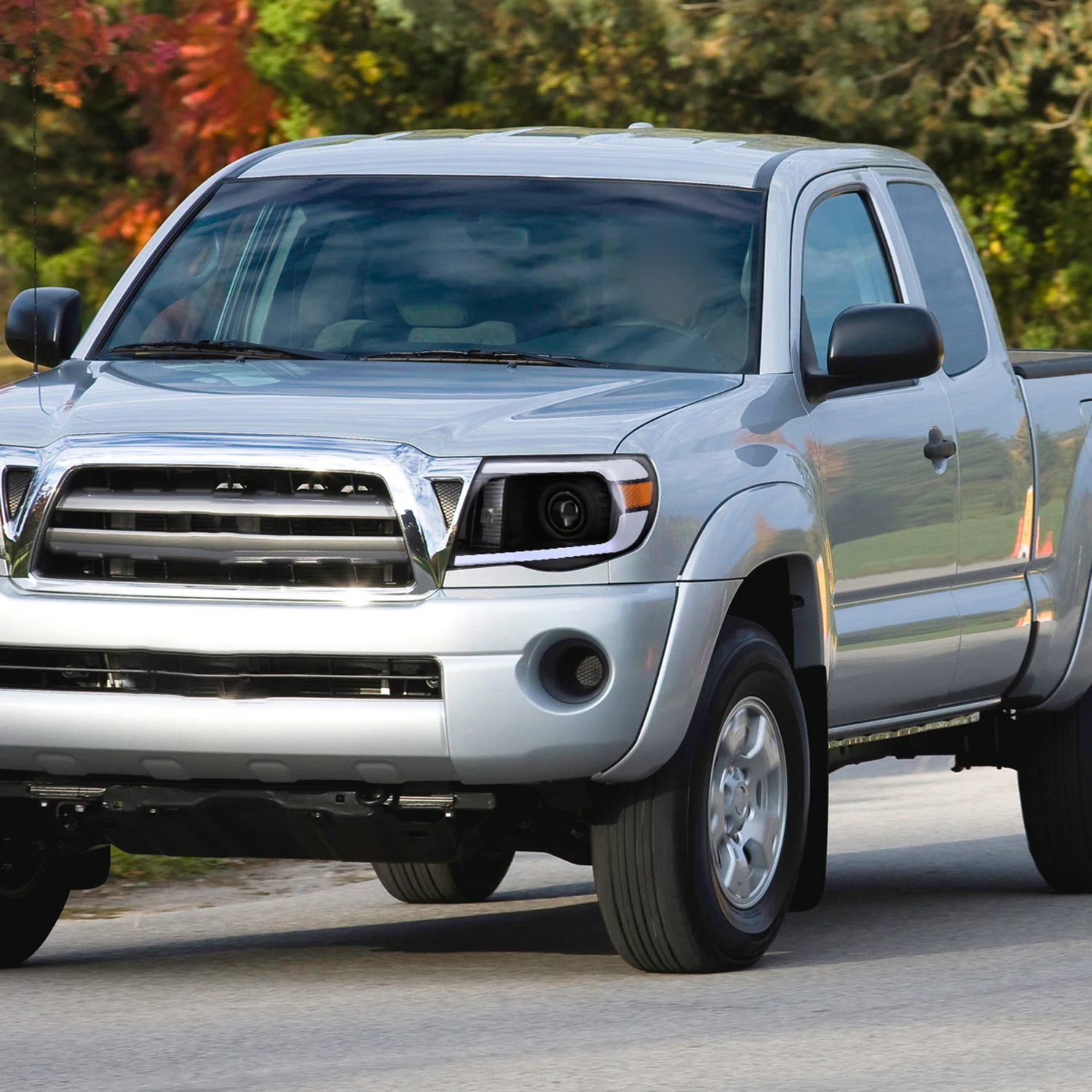 2005-2011 Toyota Tacoma LED Bar Projector Headlights Matte Black/Clear Lens - Image 9