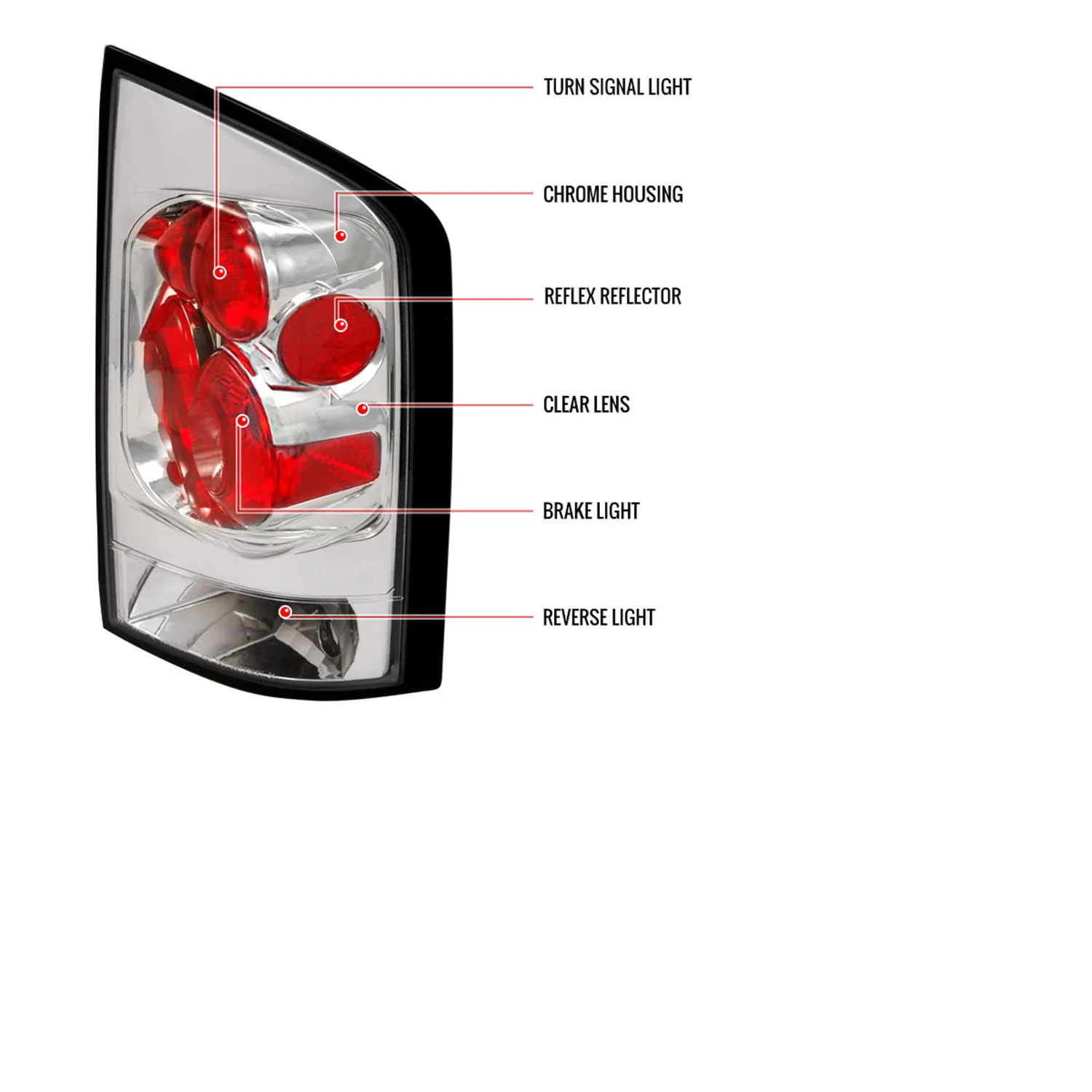 2005-2015 Nissan Armada Tail Lights Chrome Housing/Clear Lens - Image 7