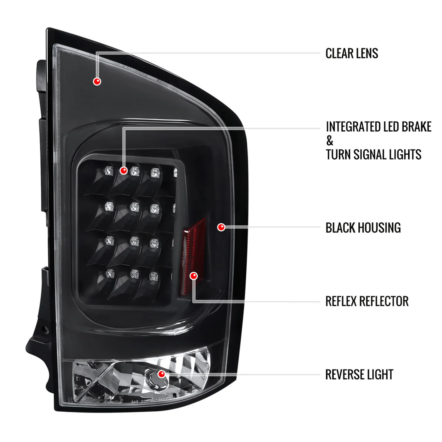2005-2015 Nissan Armada V2 LED Tail Lights Matte Black Housing/Clear Lens - Image 8