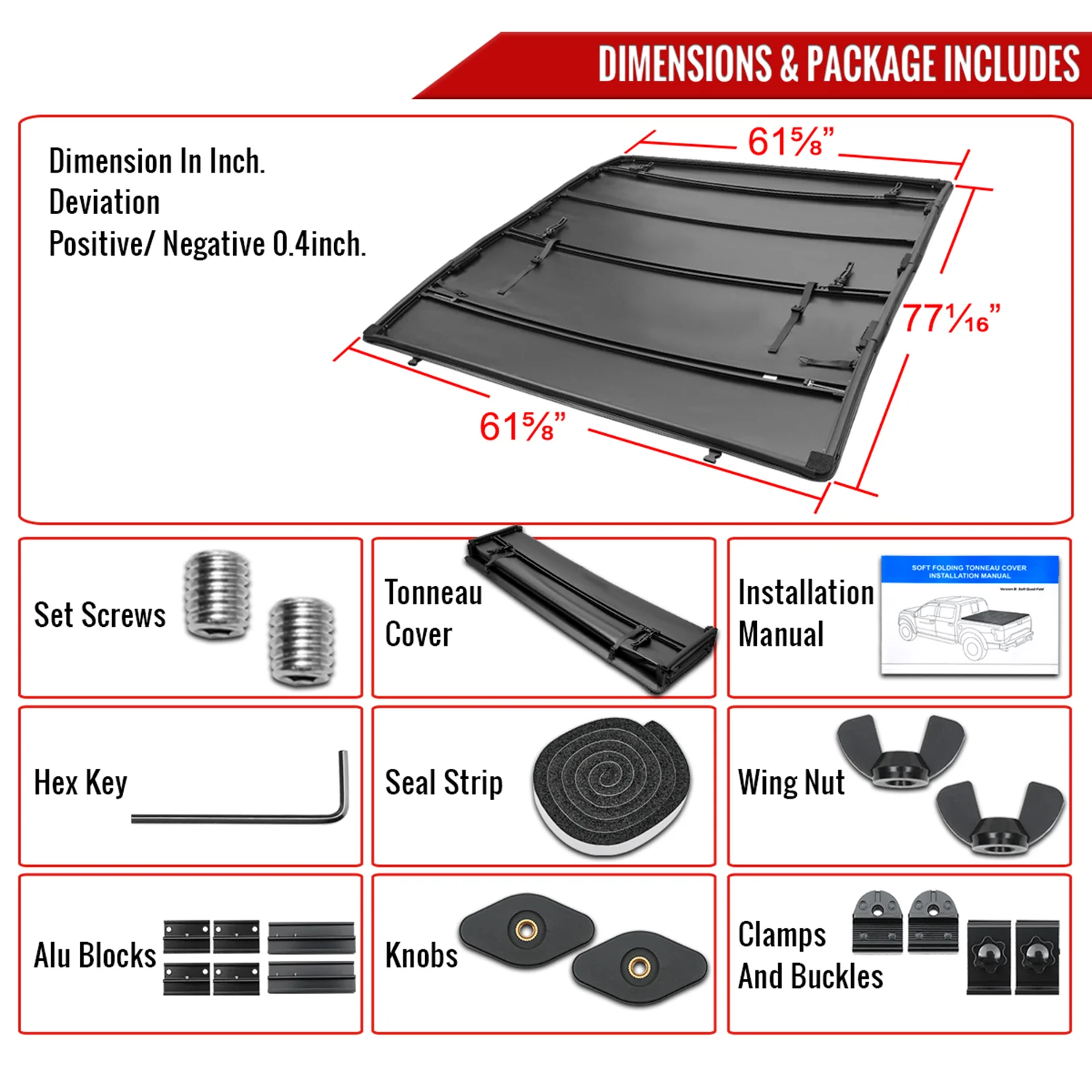 2005-2015 Toyota Tacoma Access/Double/Regular Cab 6' Bed Tonneau Cover - Image 7