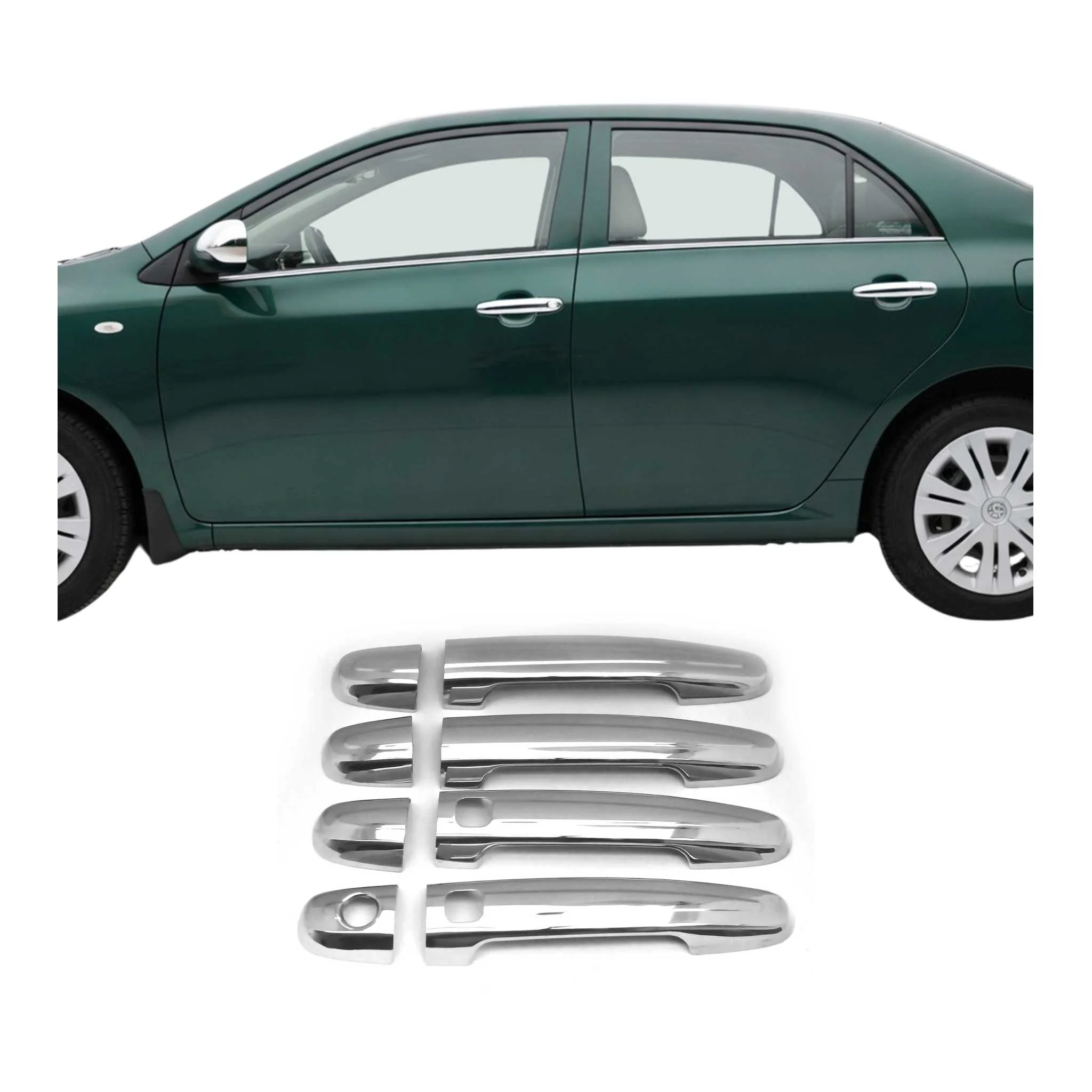 2005-2015 Toyota Tacoma Door Handle Cover Protector Keyless S.Steel Chrome 8Pcs