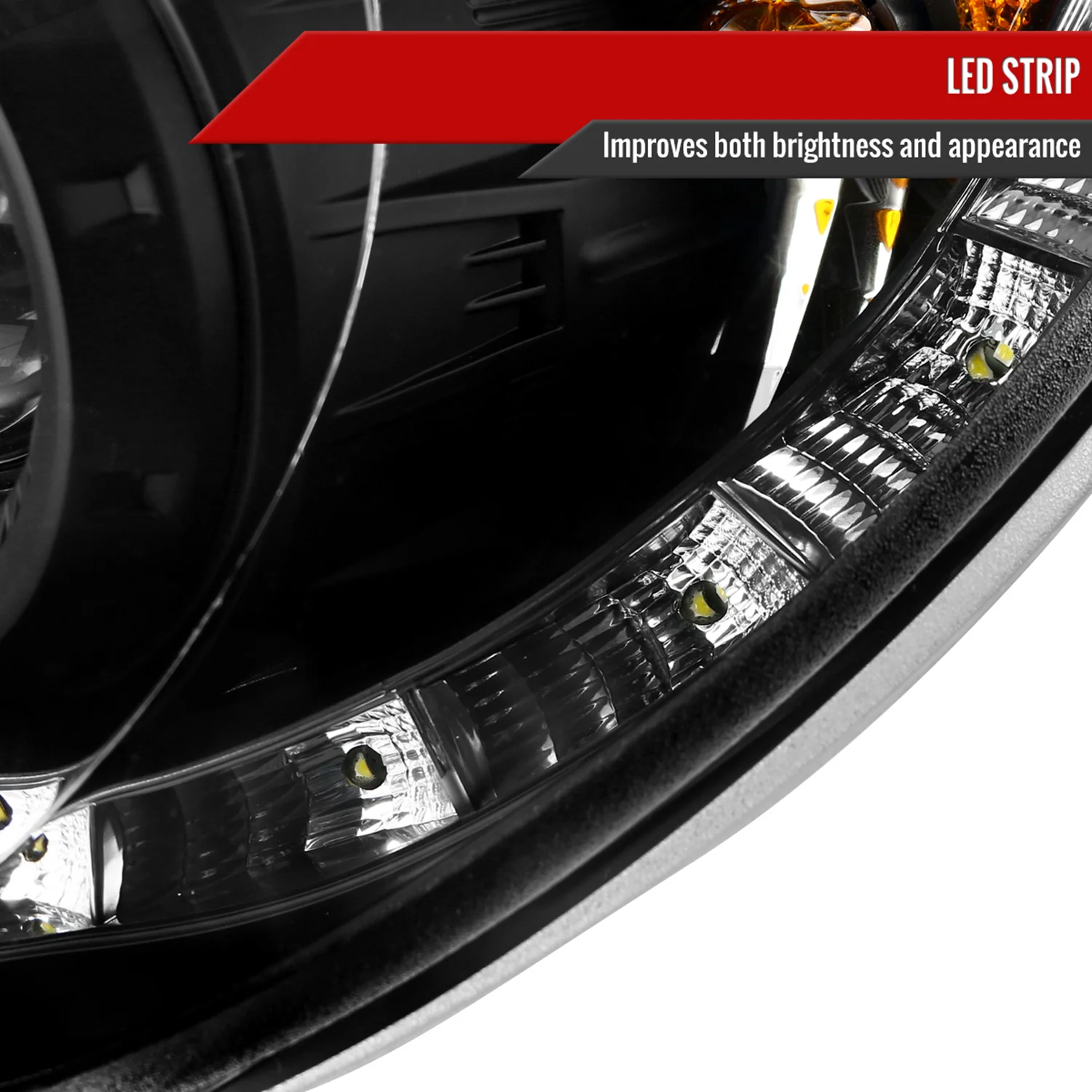 2006-2007 Subaru Impreza WRX/STI Projector Headlights LED Light Strip Black - Image 5