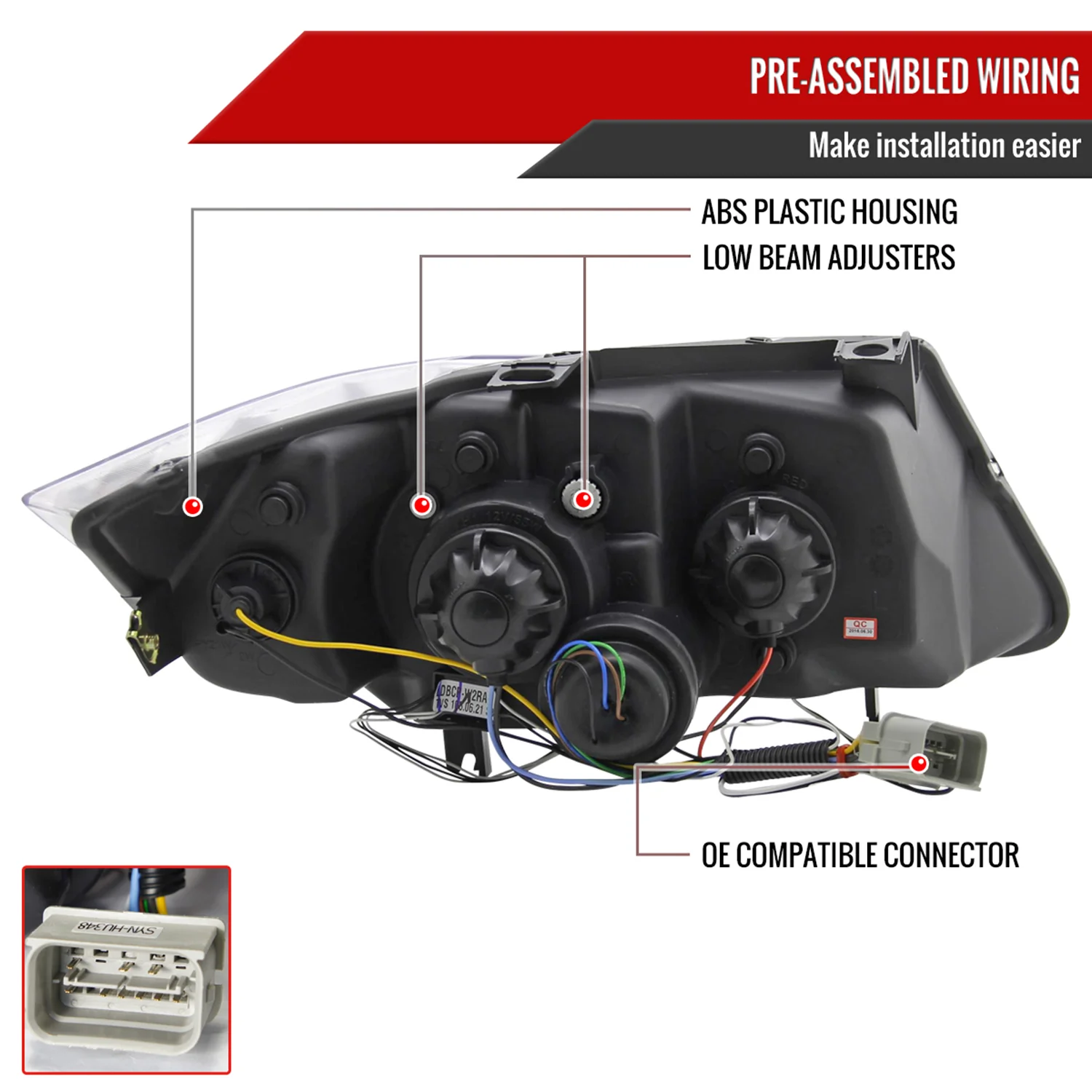 2006-2008 BMW E90 3 Series Sedan Dual Halo Projector Headlights LED Black - Image 7