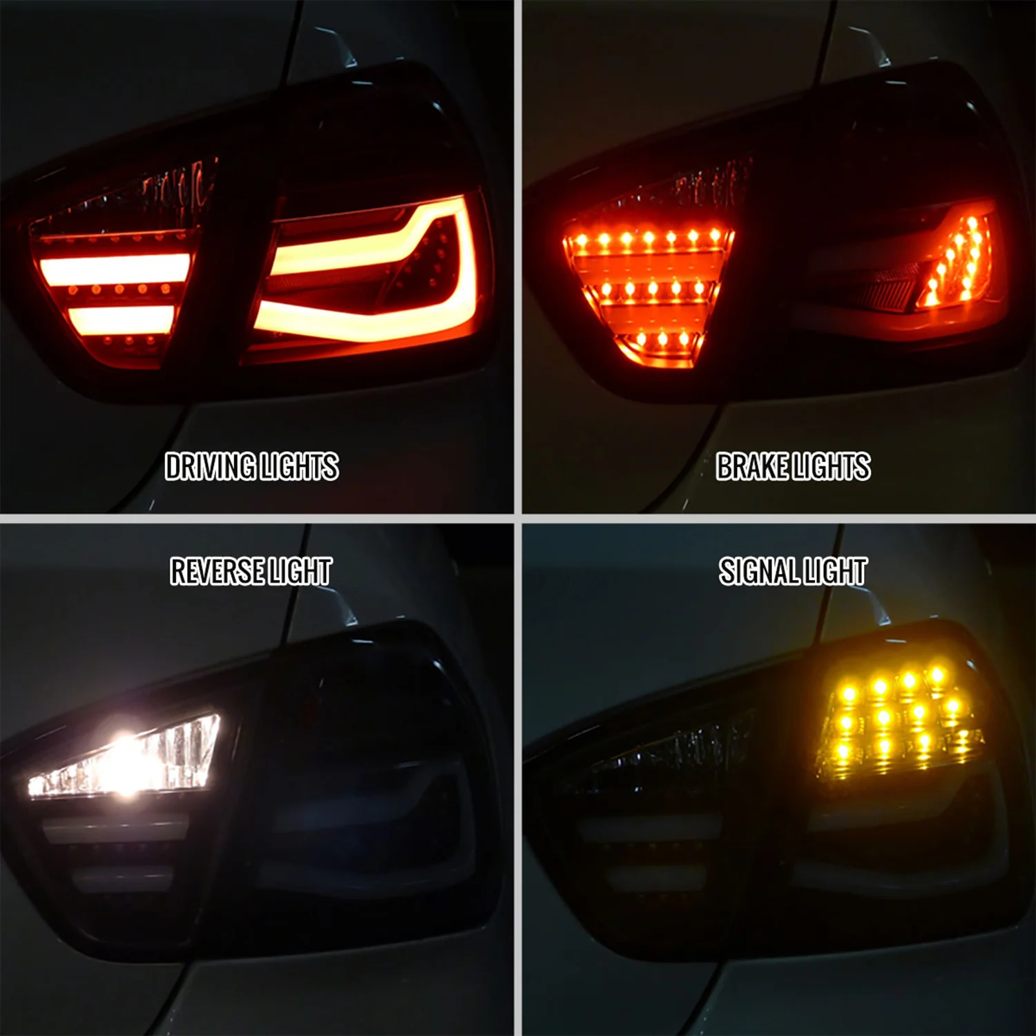 2006-2008 BMW E90 3 Series Sedan LED Tail Lights Chrome/Red Smoke Lens - Image 2