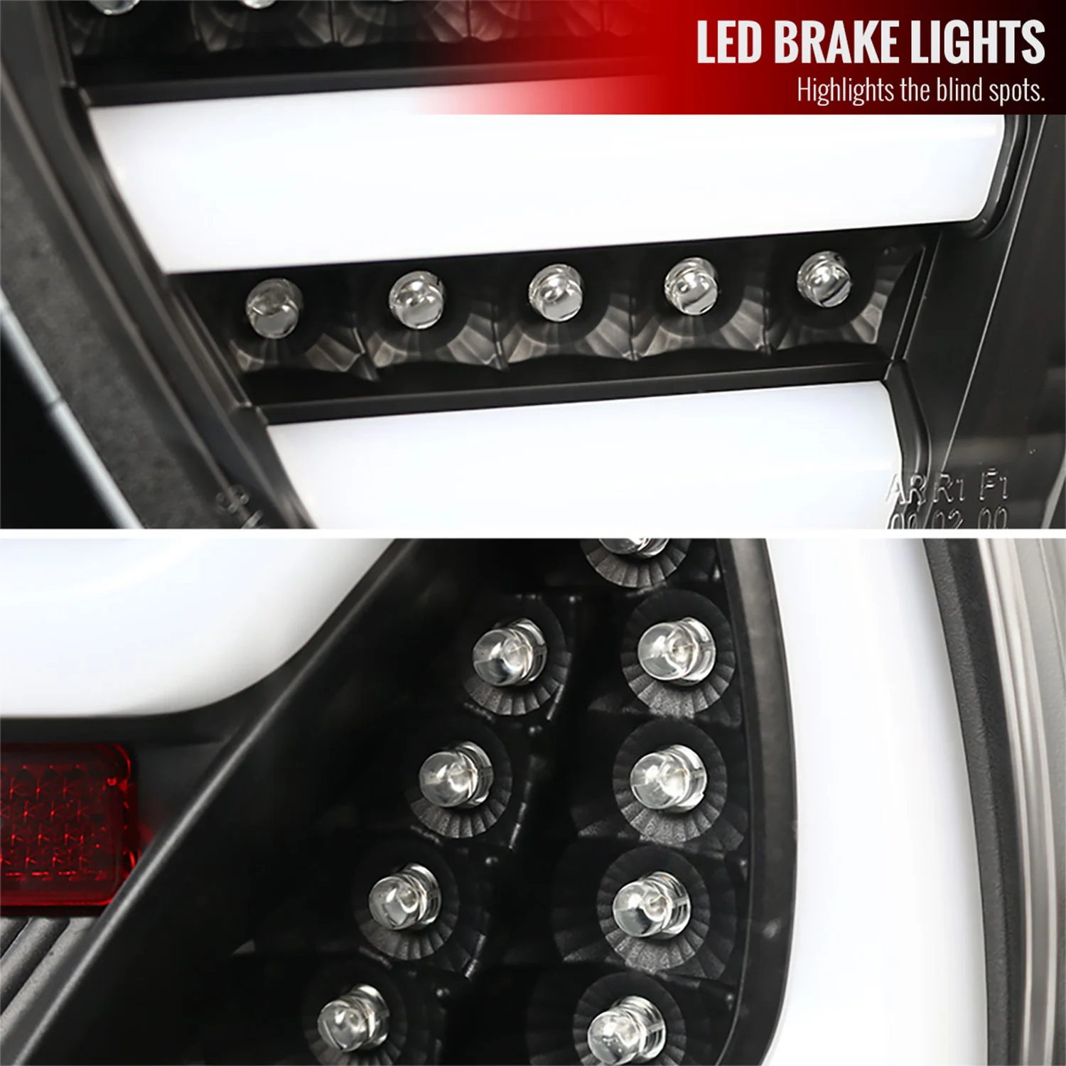 2006-2008 BMW E90 3 Series Sedan LED Tail Lights Matte Black/Clear Lens - Image 5