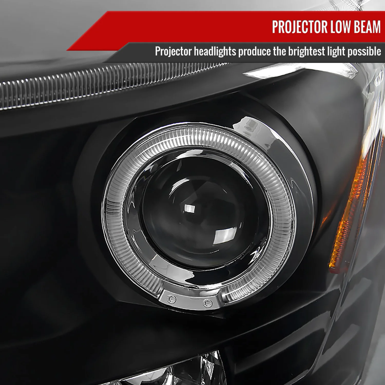 2006-2008 Dodge RAM 1500/ 06-2009 RAM 2500 3500 Dual Halo Headlights Black - Image 3