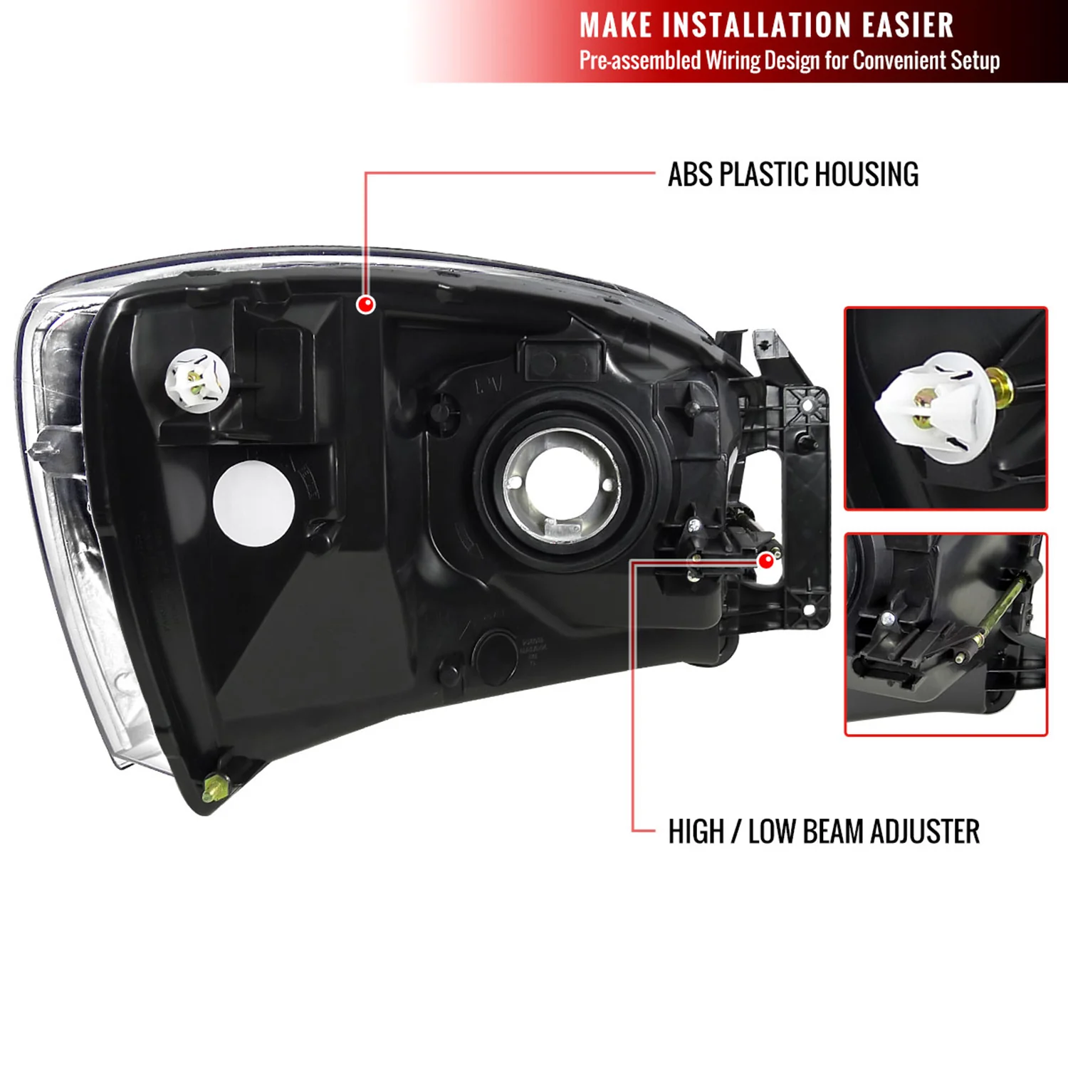 2006-2008 Dodge RAM 1500 2500 3500 Factory Crystal Headlights Chrome - Image 6
