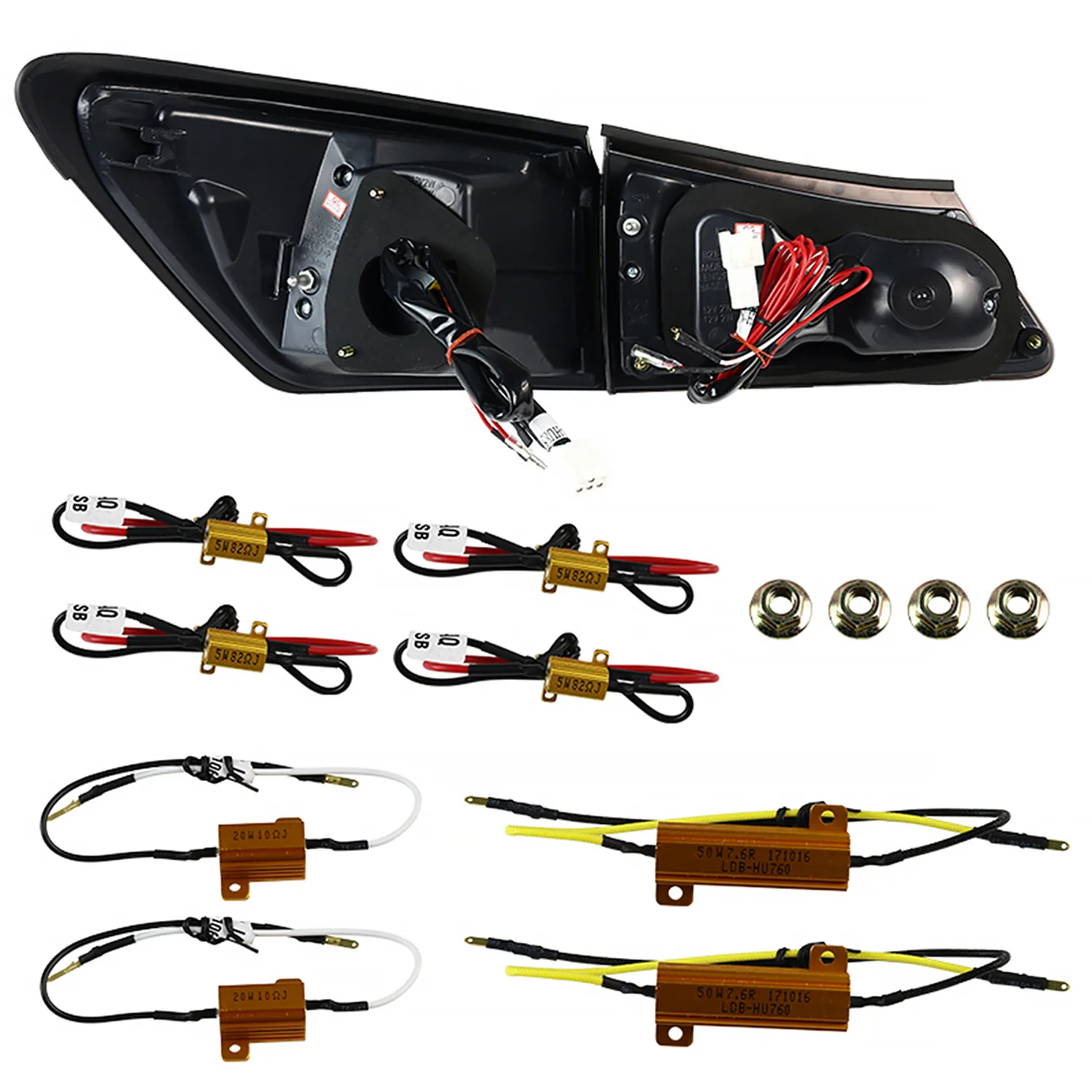 2006-2008 Lexus IS250/IS350 LED Tail and Trunk Lights Matte Black/Clear Lens - Image 9