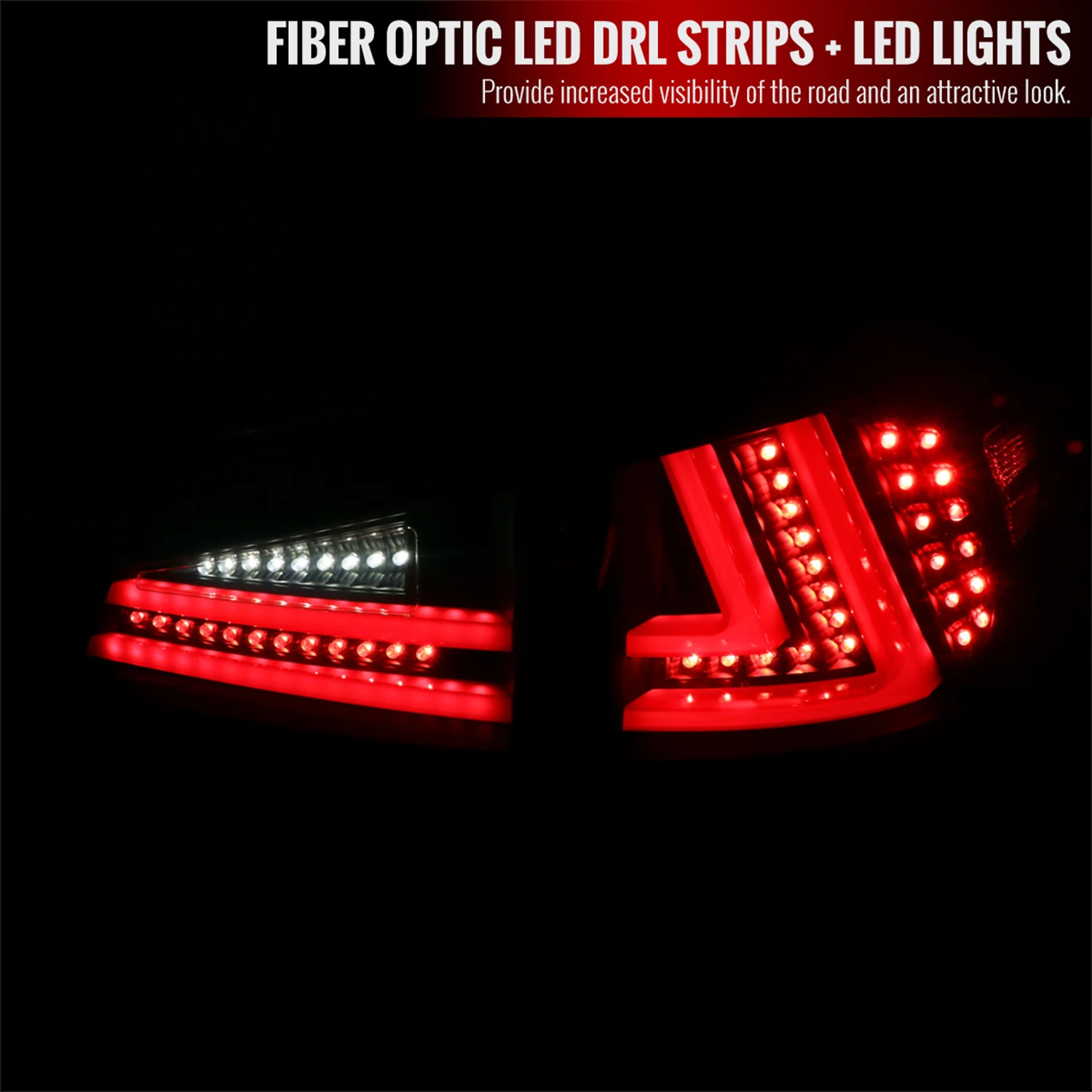 2006-2008 Lexus IS250/IS350 LED Tail Lights & Trunk Lights Black/Clear Lens - Image 2