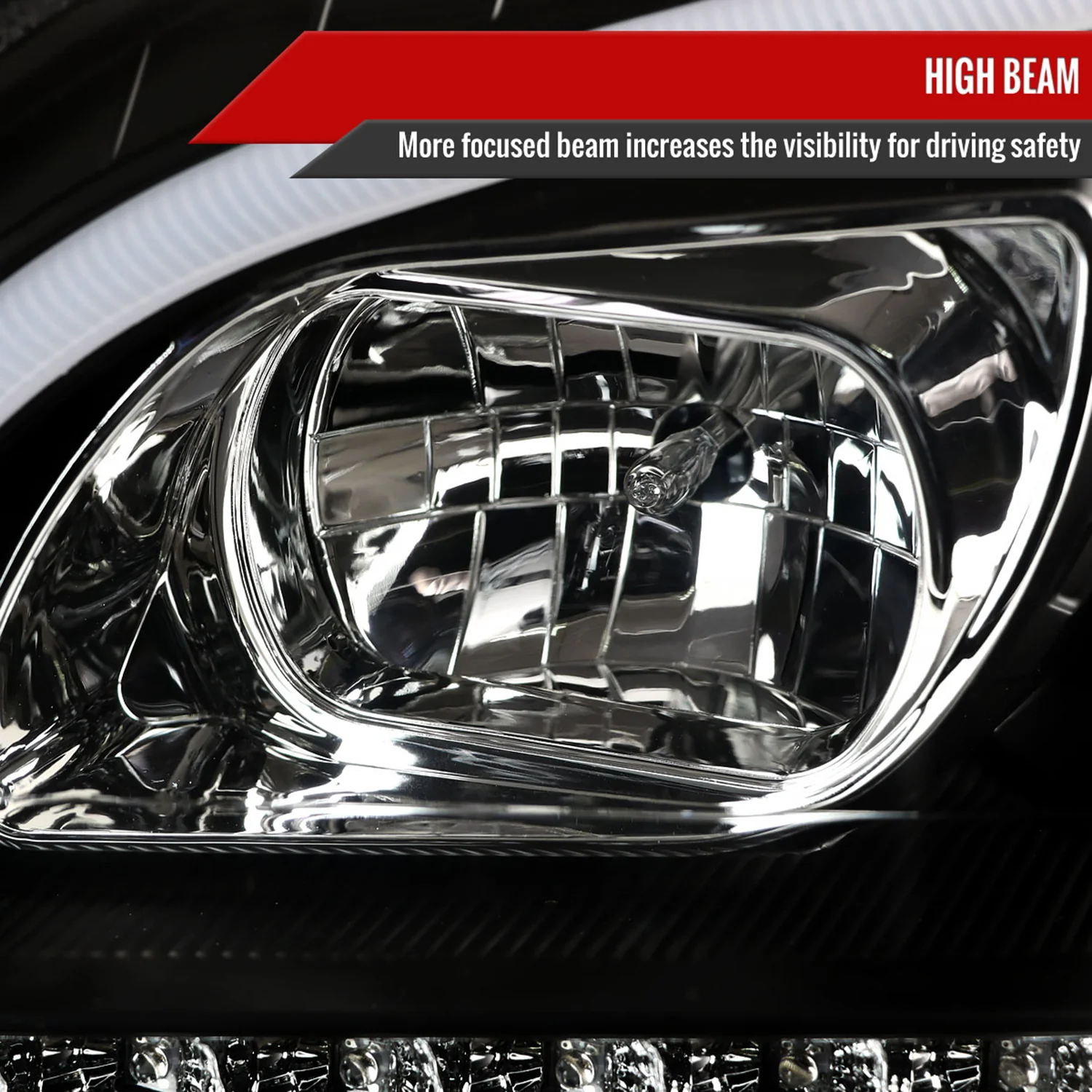 2006-2008 Mercedes W164 ML Class LED Bar Headlights Signal Lights Matte Black - Image 4