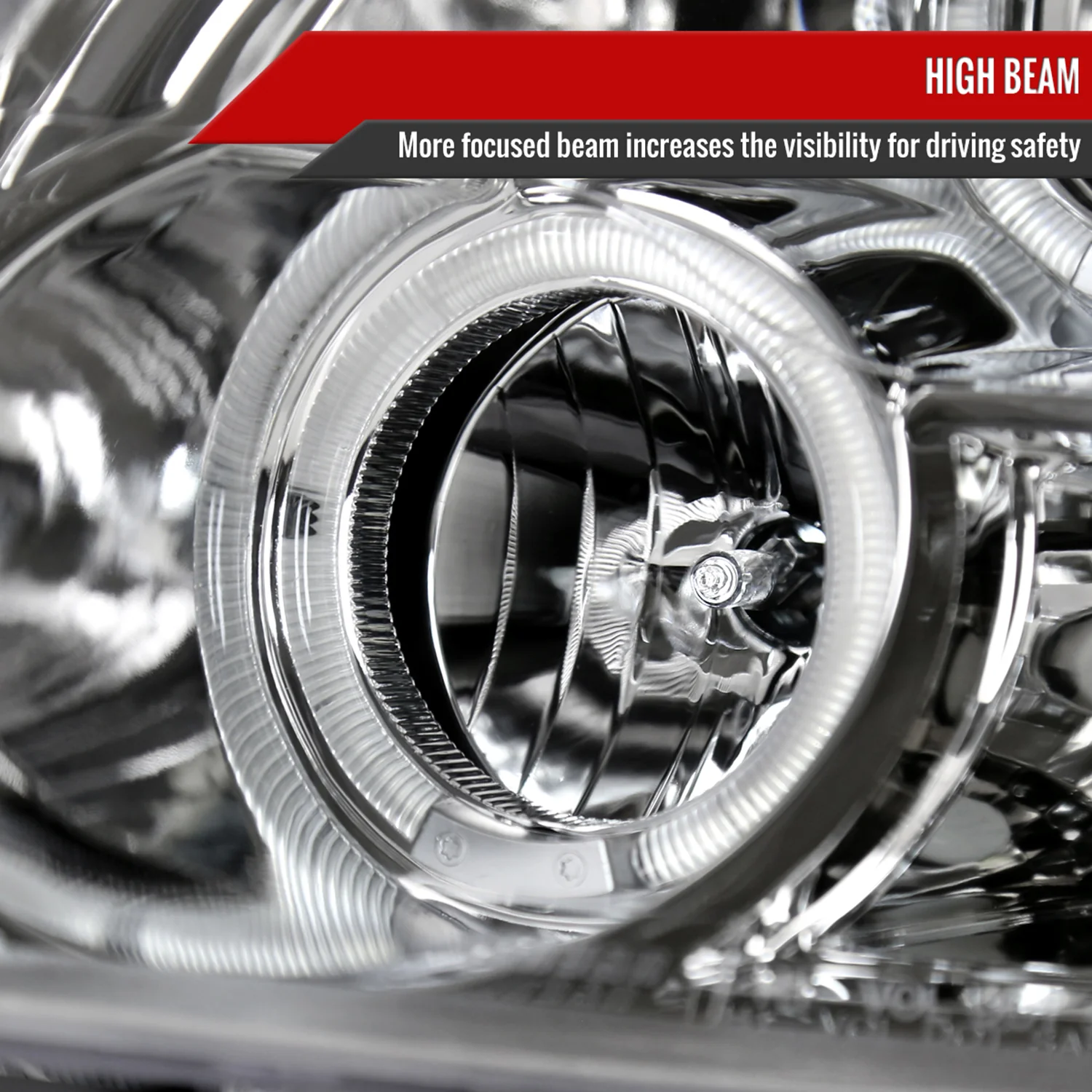 2006-2009 Ford Fusion Dual Halo Projector Headlights Chrome/Clear Lens - Image 4