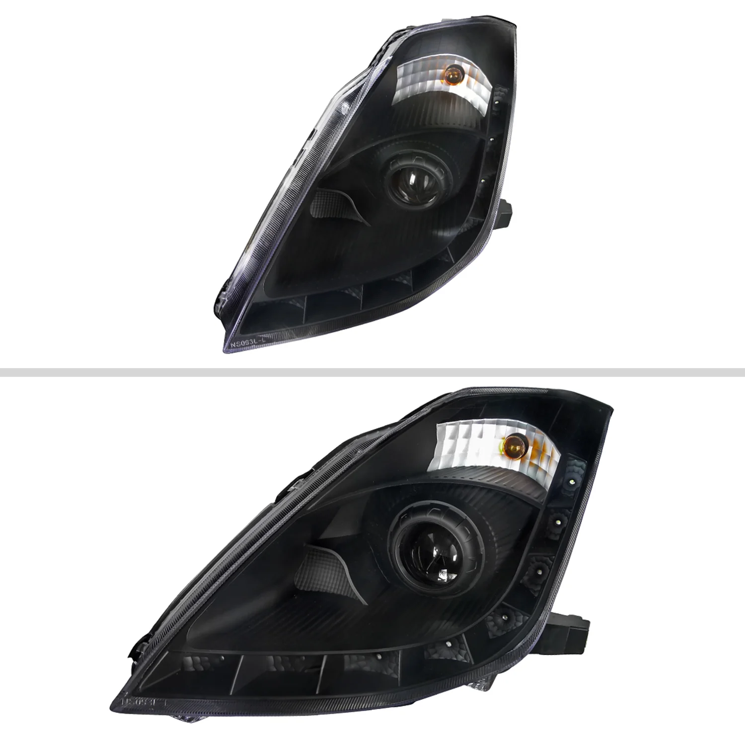 2006-2009 Nissan 350Z SMD LED Light Projector Headlights Matt Black/Clear - Image 2
