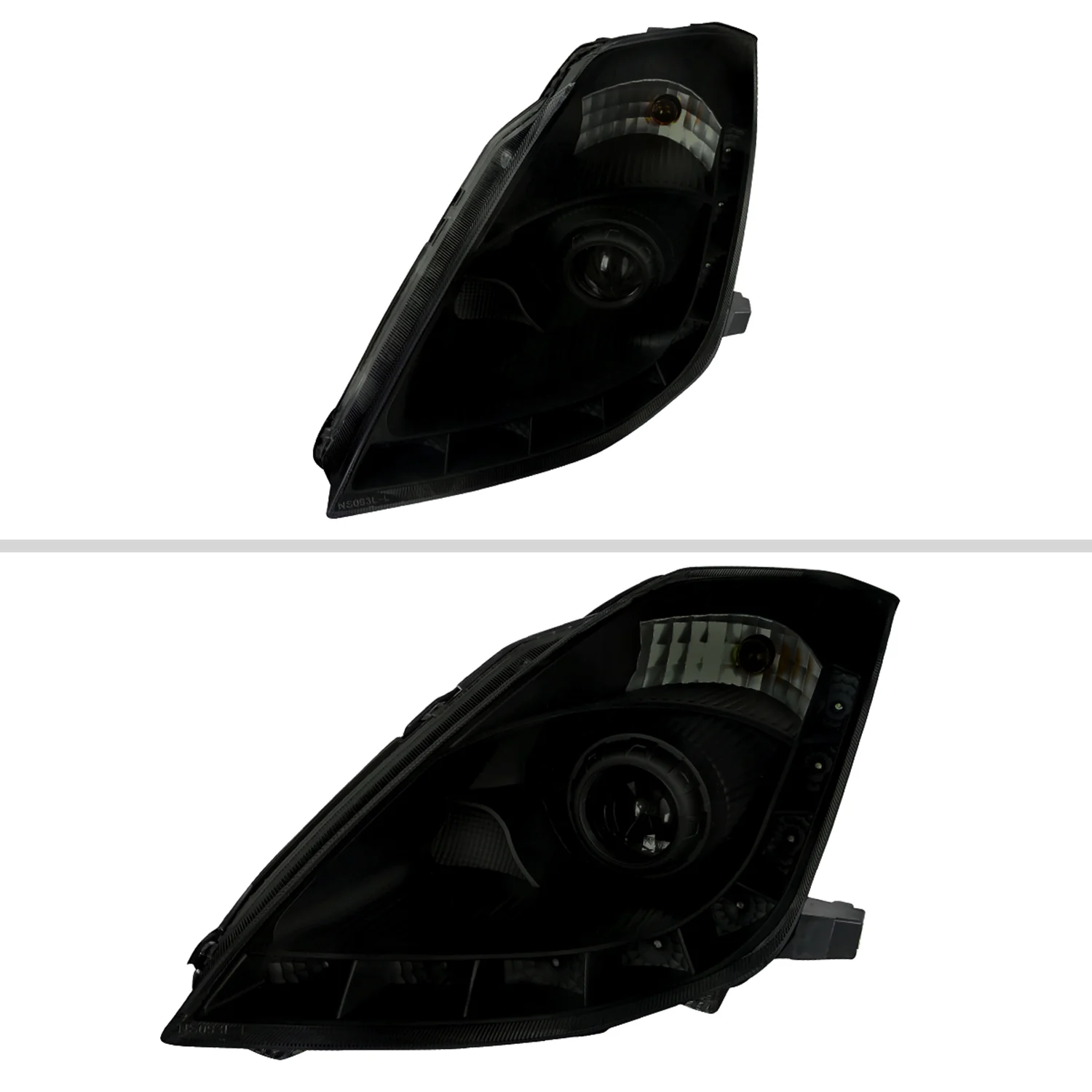 2006-2009 Nissan 350Z SMD LED Light Strip Projector Headlights Black/Smoke - Image 2