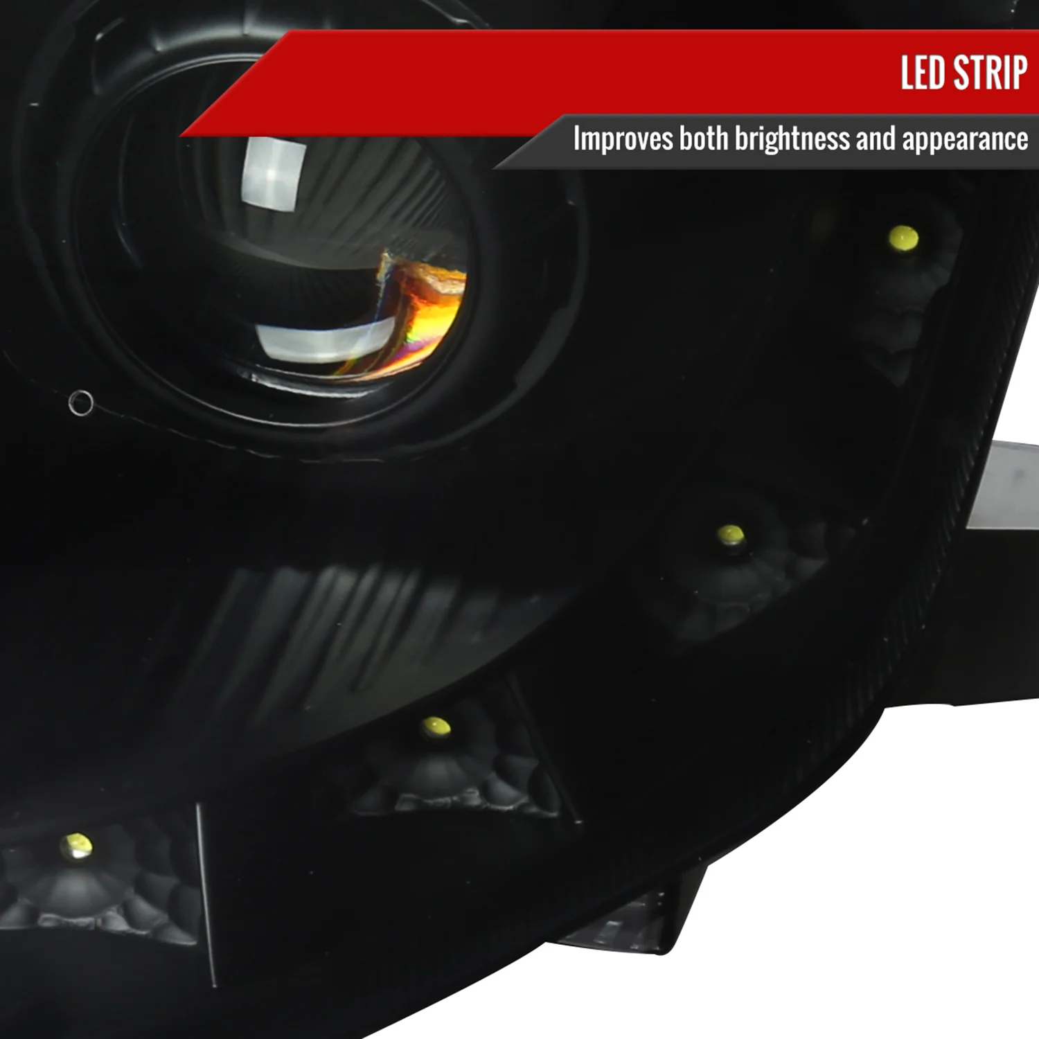 2006-2009 Nissan 350Z SMD LED Light Strip Projector Headlights Black/Smoke - Image 4