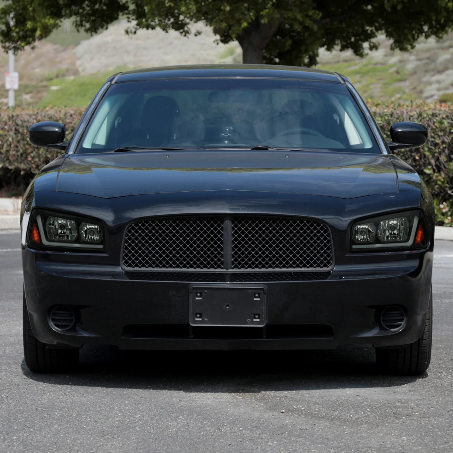 2006-2010 Dodge Charger Sequential LED Bar Factory Headlights Matt Smoke - Image 10