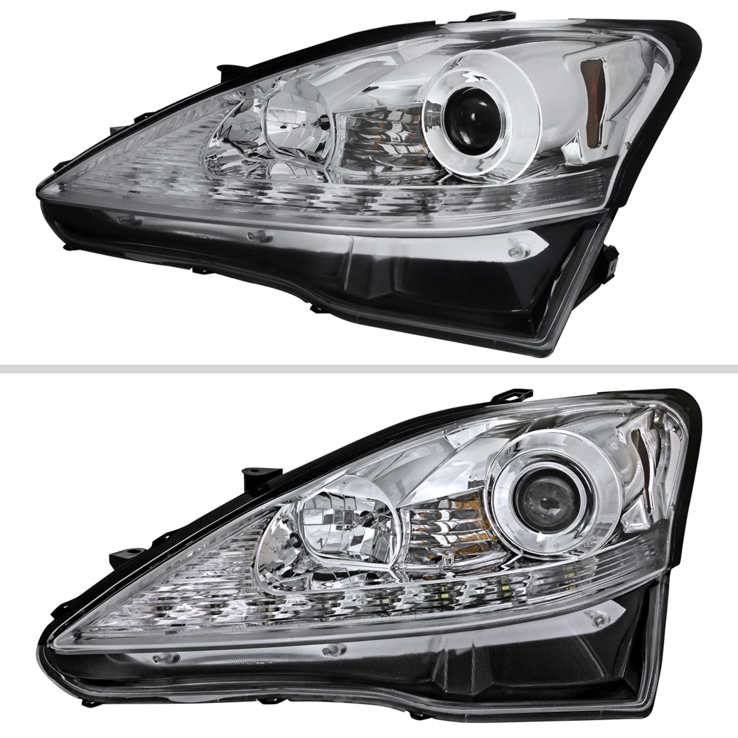 2006-2010 Lexus IS250/IS350 SMD LED Light Strip Projector Headlights Chrome - Image 2