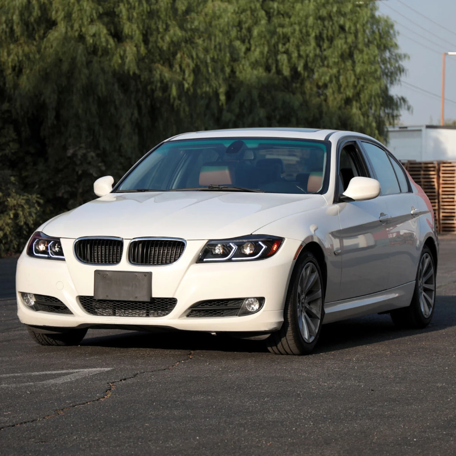 2006-2011 BMW E90 3 Series Sedan 3D Iced LED Dual Projector Headlights Black - Image 6