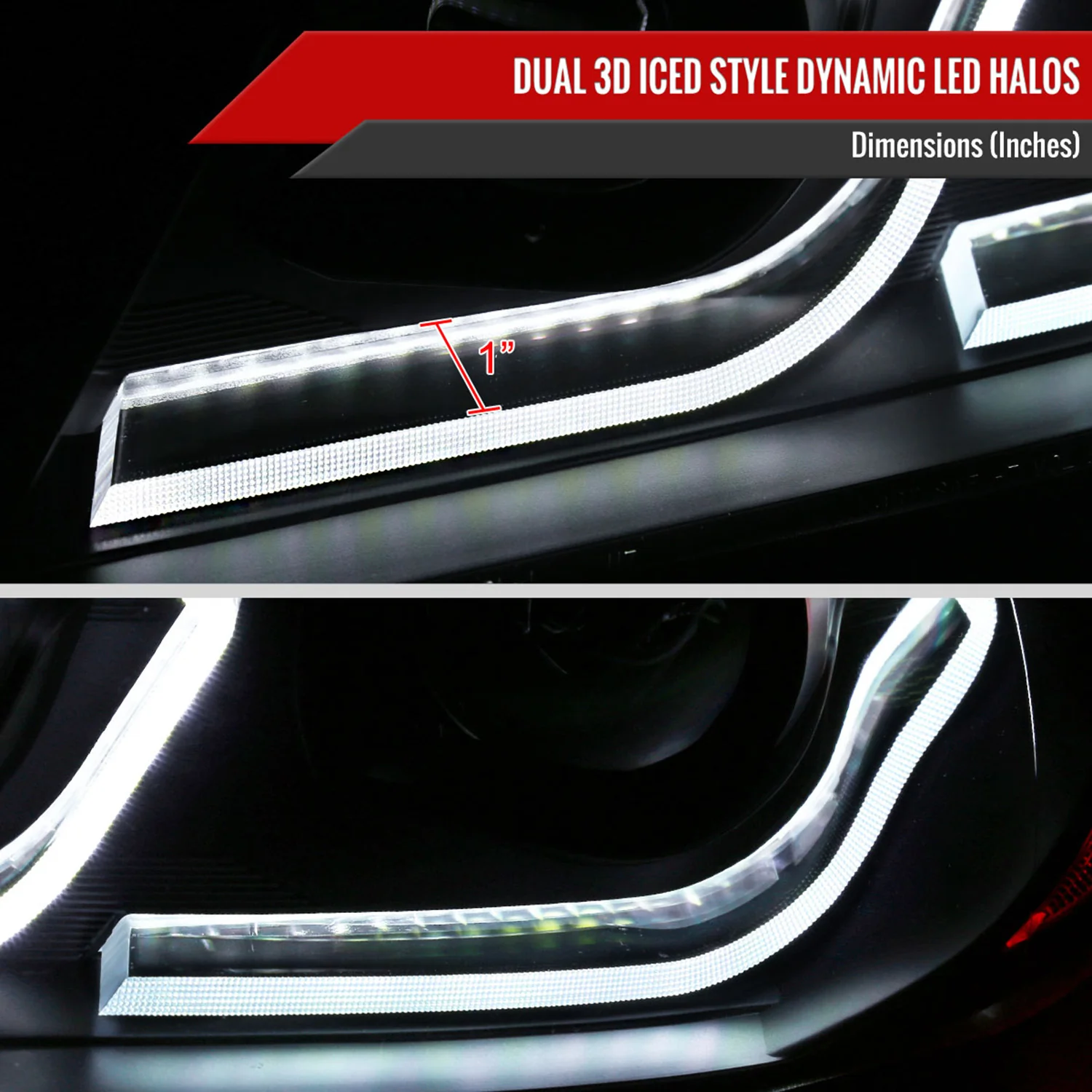 2006-2011 BMW E90 3 Series Sedan 3D Iced LED Dual Projector Headlights Smoke - Image 6