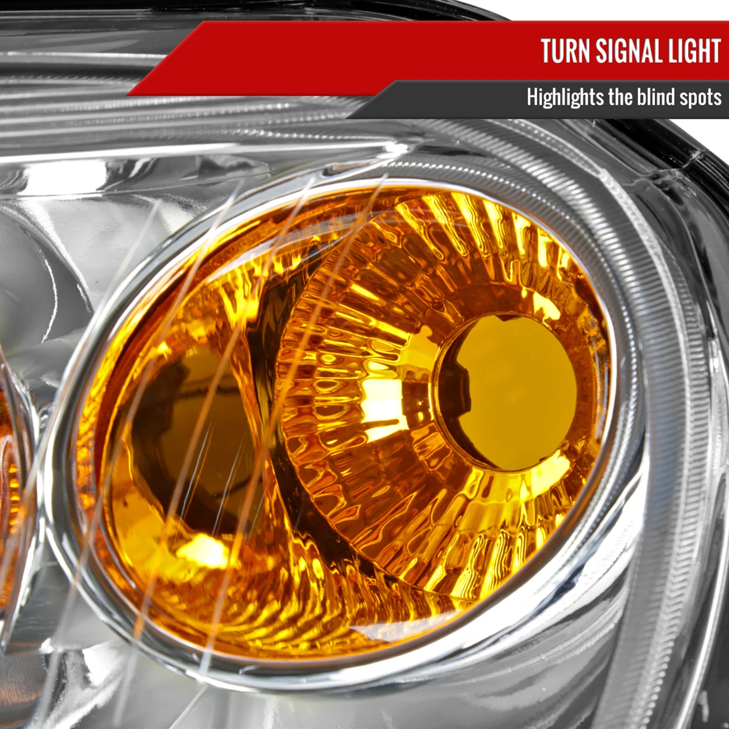 2006-2011 Chevrolet HHR Factory Style Headlights Chrome Housing/Clear Lens - Image 4