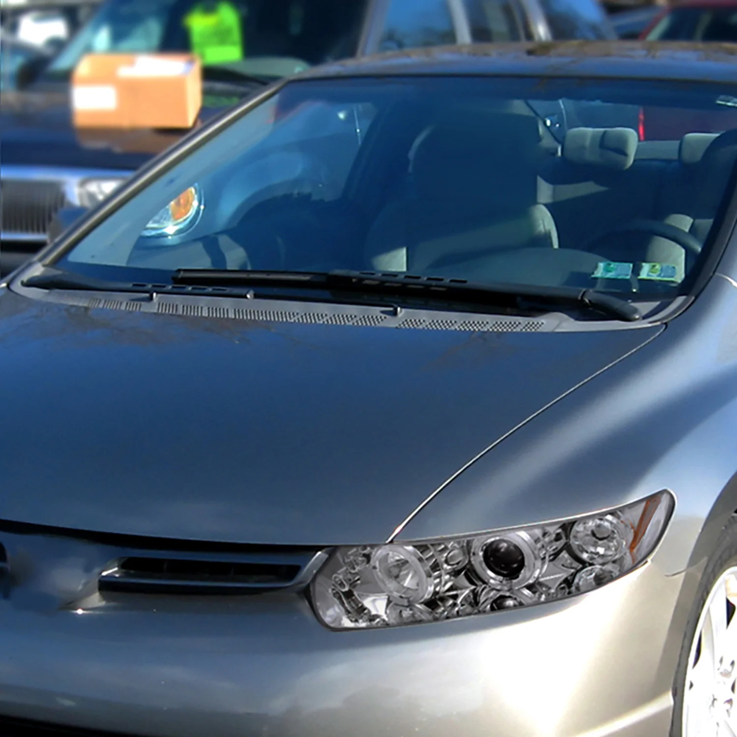 2006-2011 Honda Civic Coupe Dual Halo Projector Headlights Chrome/Clear Lens - Image 10
