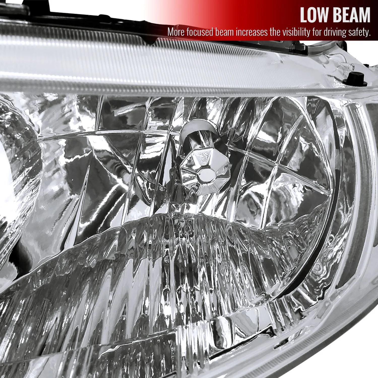 2006-2011 Honda Civic Coupe Factory Style Crystal Headlights Chrome/Clear Lens - Image 2